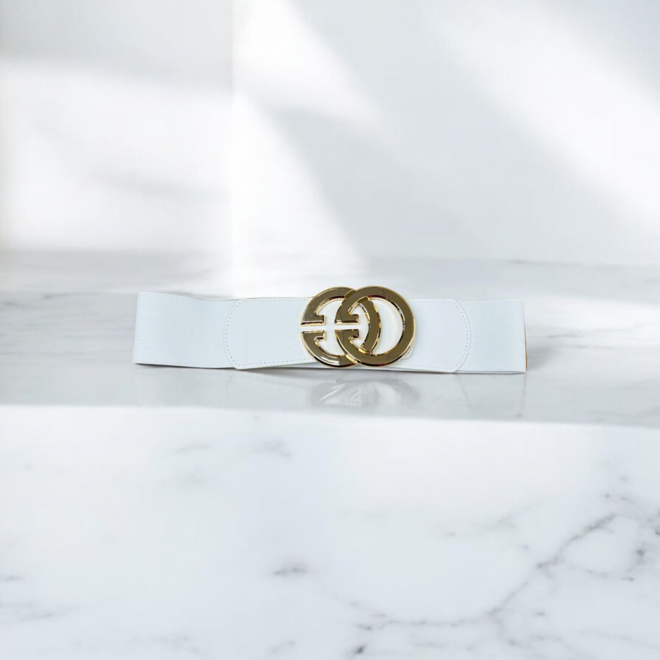 Monogram G Belt for Women - White & Gold Designer Belt | Luxury Fashion Accessory for Casual & Formal Outfits