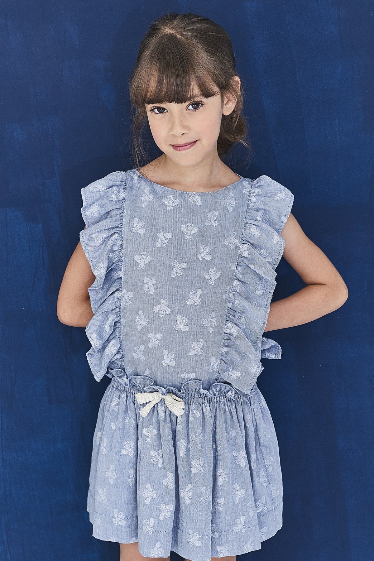 Jean Bourget Honeybee Girls Dress - Adorable Floral Bee Print Summer Dress for Toddlers & Kids - Perfect for Outdoor Play, Birthday Parties & Photo Shoots