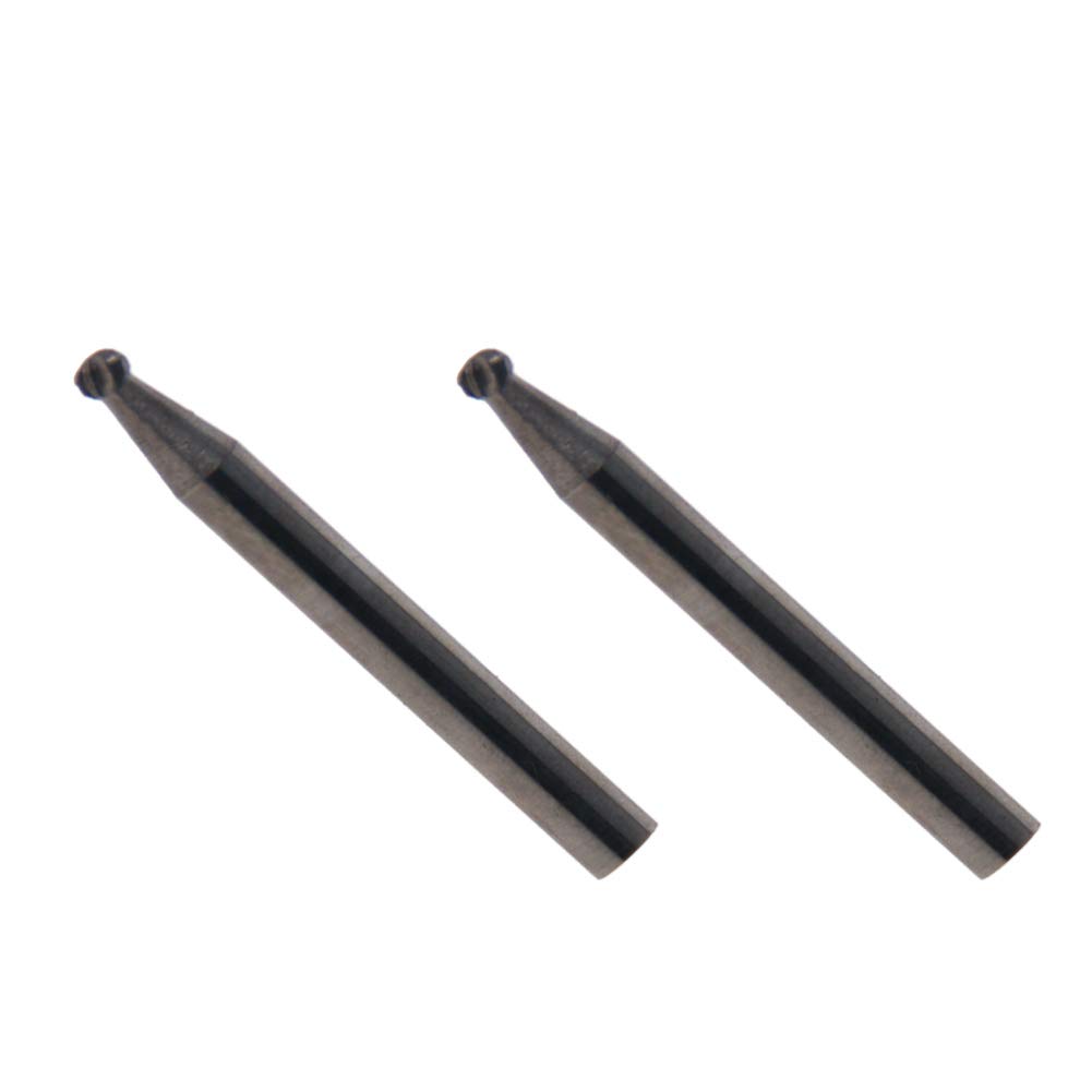 Utoolmart Tungsten Carbide Rotary Files - 3mm Shank, Single Cut Spherical Burr Set (2mm Diameter) - 2pc Die Grinder Bits for Wood Carving, Metal Polishing & Soft Material Shaping - Perfect for DIY Crafts, Jewelry Making & Automotive Repair
