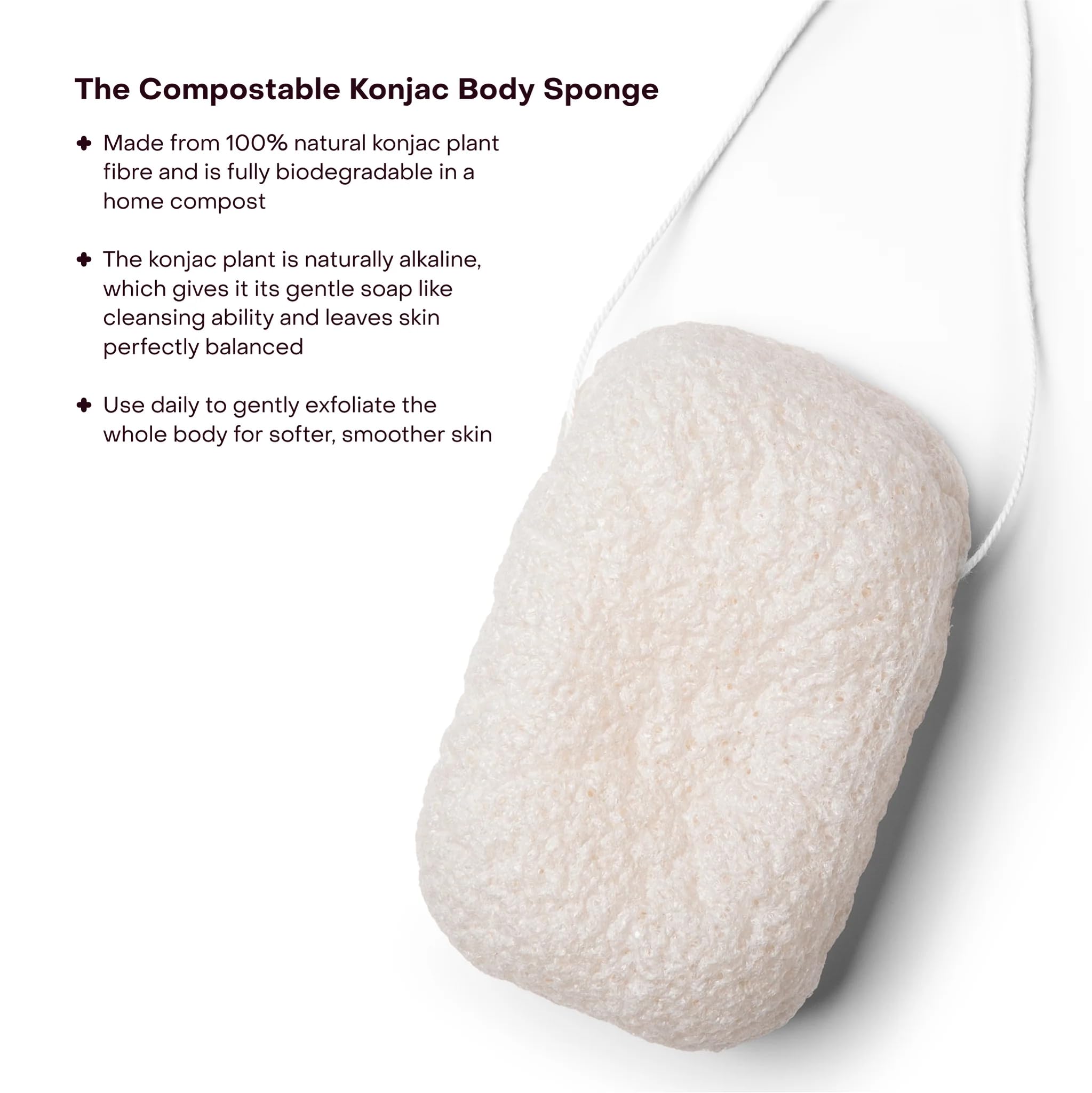 Hydrating Body Wash Concentrate & Compostable Konjac Sponge Bundle - 50+ Washes | Gentle Cleansing for Dry Skin, Eco-Friendly Bath & Shower Routine