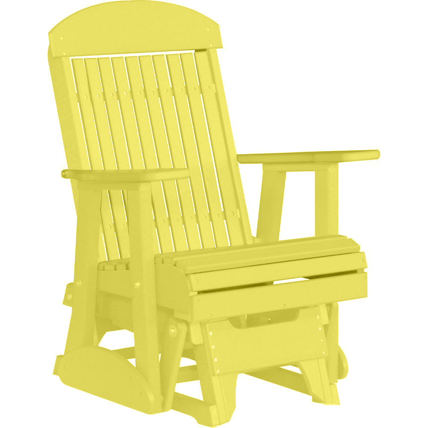 LuxCraft 2FT Yellow Highback Recycled Plastic Glider Chair - Classic Outdoor Rocking Chair for Patio, Garden & Nursery Relaxation