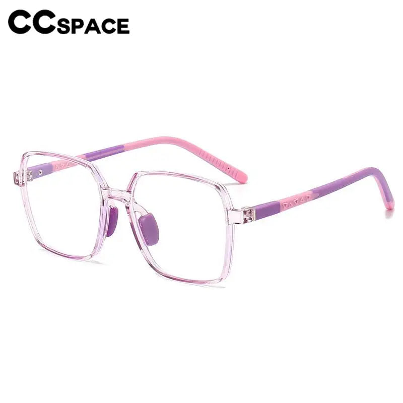CCspace Unisex Kids Square Full Rim Titanium Eyeglasses Frame 57511 - Lightweight & Durable for School, Reading & Daily Wear