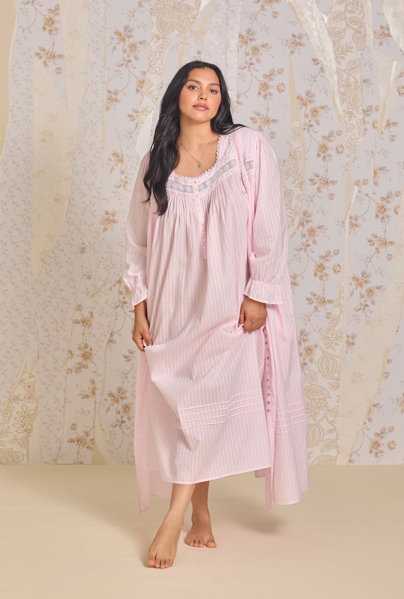 Stylish Dobby Stripe Button Front Robe - Soft Cotton Bathrobe for Women & Men - Perfect for Spa, Lounge & Home Relaxation