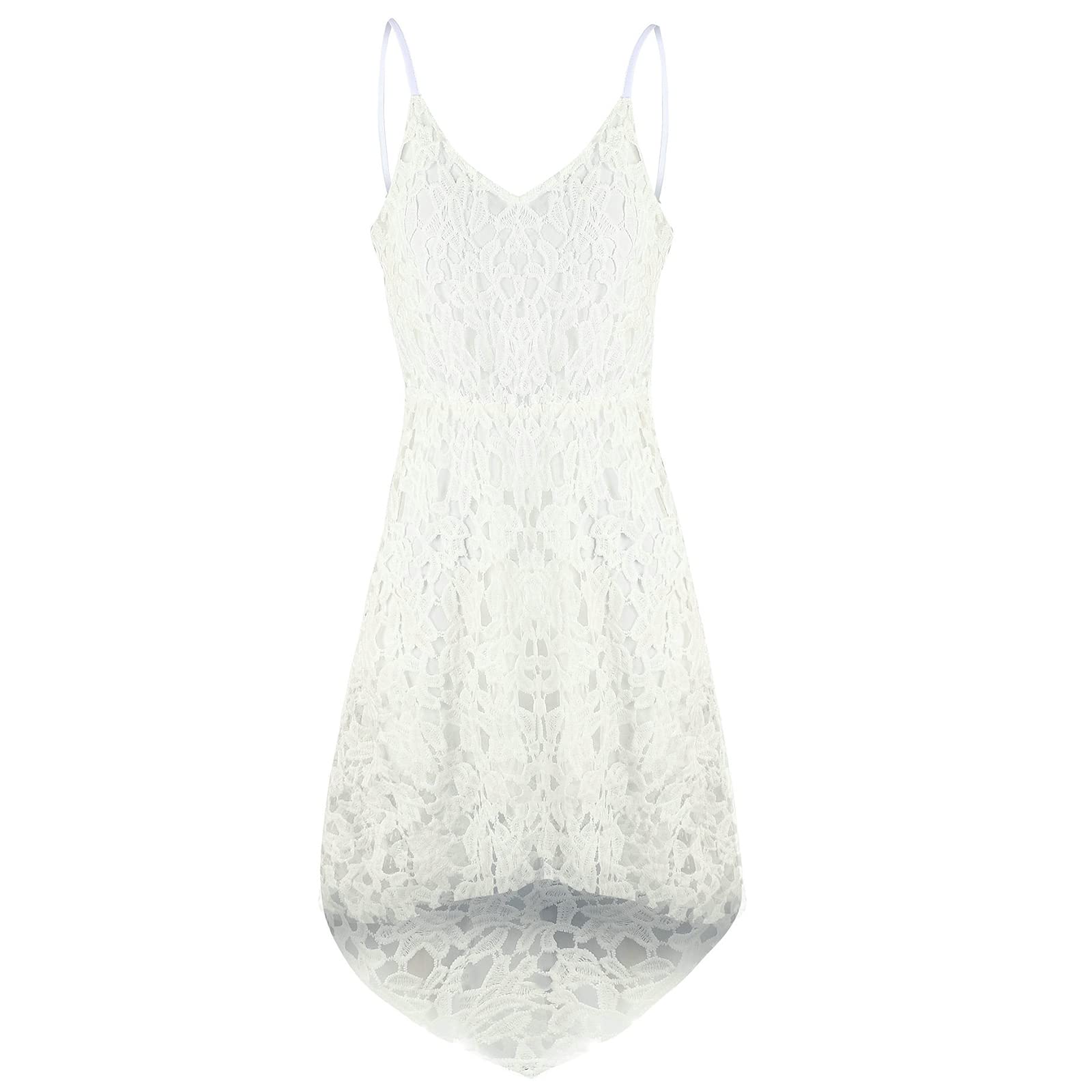 Inevnen Women's Sexy Floral Lace Dress - Deep V-Neck Backless Sling Dress with Irregular Hem | Perfect for Date Night, Cocktail Party & Summer Vacation