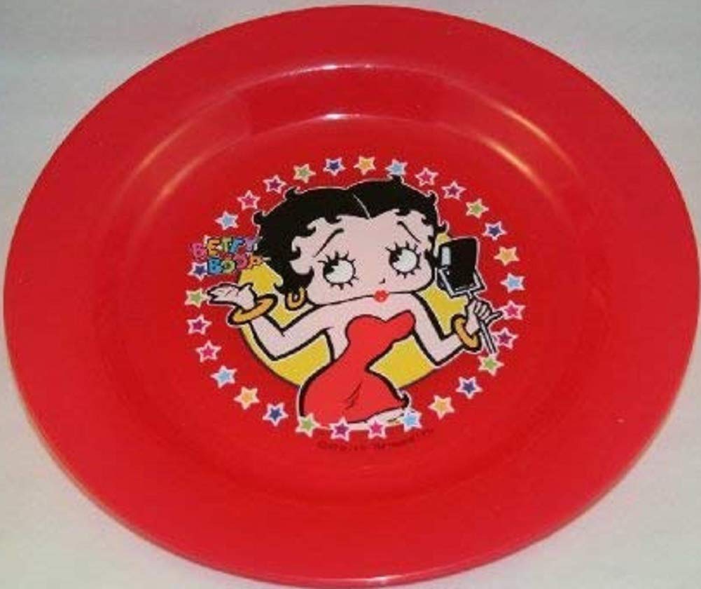 Betty Boop 10-Inch Reusable Plastic Dinner Plates - Set of 2 - Party, Picnic & Holiday Tableware for Adults & Kids