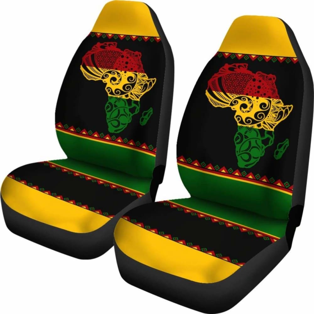 Premium Africa-Inspired Car Seat Covers - Vibrant Reggae Pattern (Model 105905) - Perfect for Jeep Wrangler, SUV & Truck Interior Protection