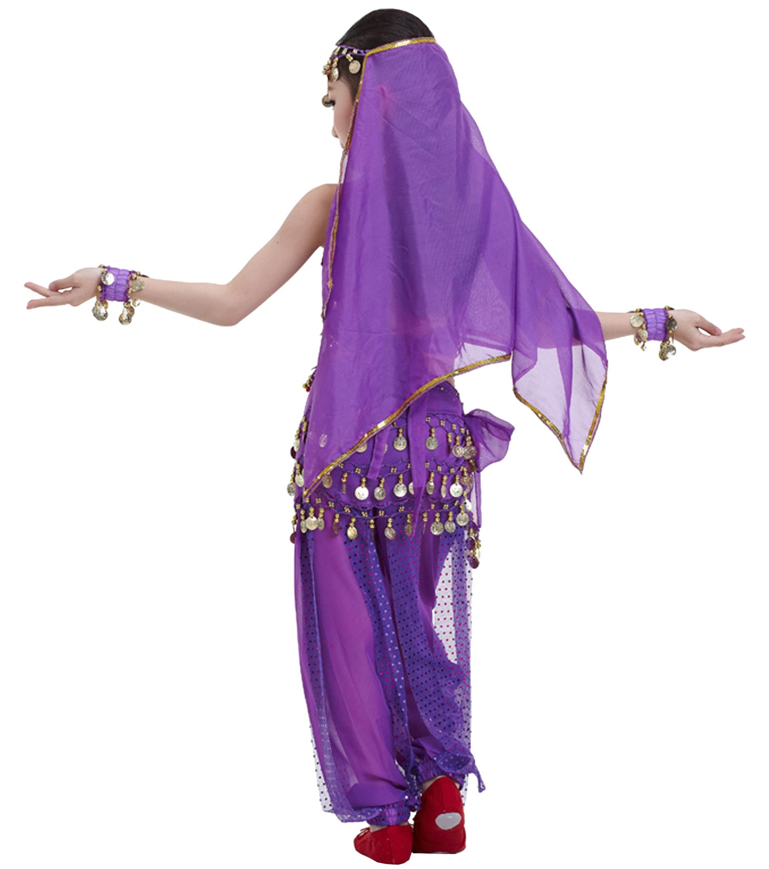 Kids Princess Indian Belly Dance Costume Set - Bollywood Cosplay Outfit for Girls | Perfect for Halloween, Dance Performances & Dress-Up Parties