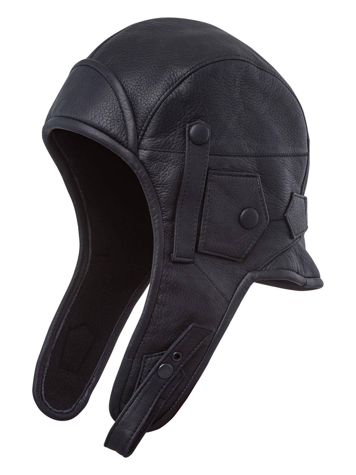 Sterkowski Karelia Genuine Leather Aviator Trapper Hat - Winter Pilot Cap for Men - Warm Fur Lined Flying Helmet for Cold Weather & Outdoor Adventures