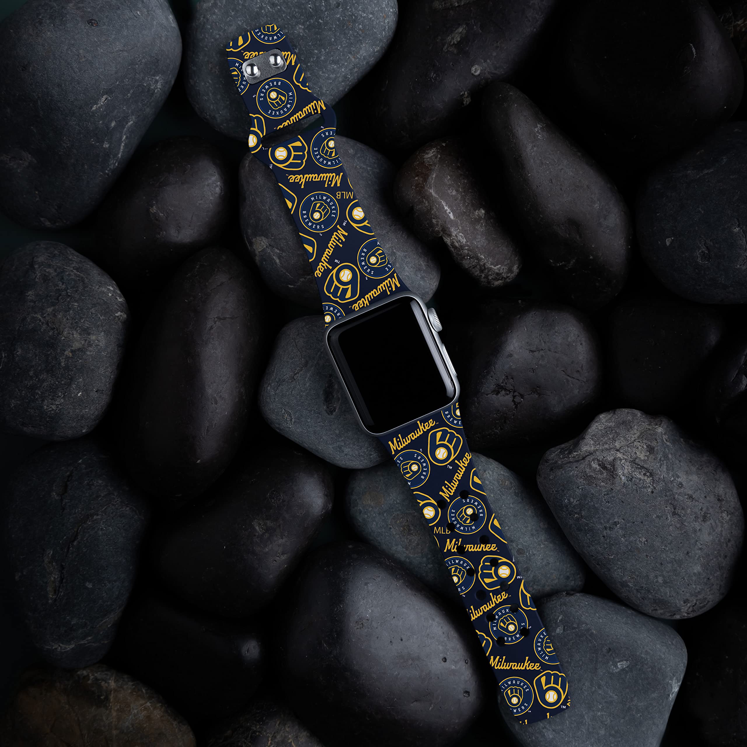 Milwaukee Brewers HD Game Time Watch Band for Apple Watch - Perfect for Baseball Fans & Sports Enthusiasts