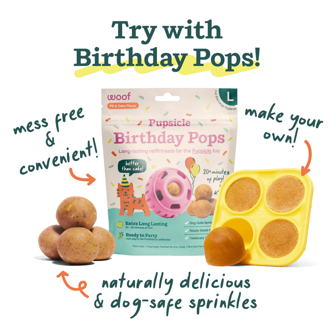 Party Pupsicle Dog Birthday Treat (Buddy Blue) - Frozen Dog Ice Cream for Celebrations, Summer Cooling & Special Occasions