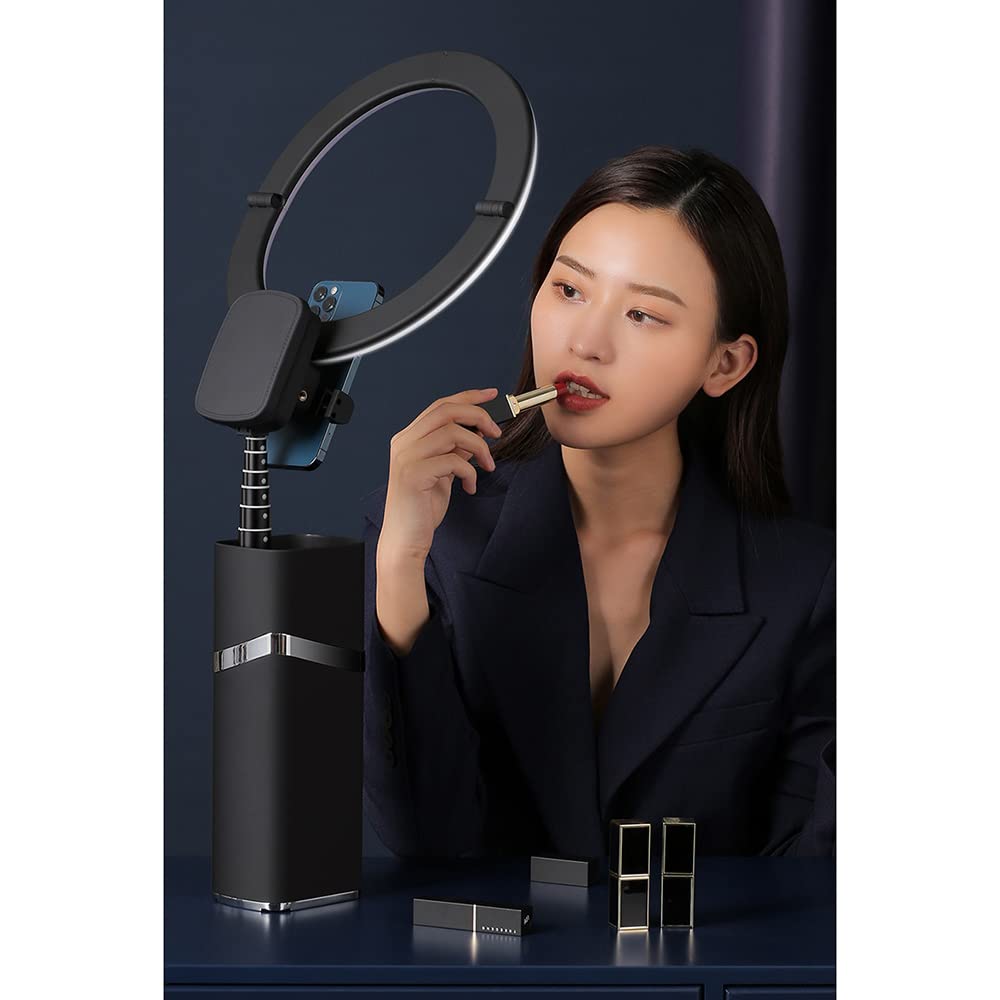 Best Ring Light for Phone Live Streaming - Large Aperture LED Fill Light with Adjustable Stand, Pink - Perfect for TikTok, YouTube & Instagram Videos, Makeup & Photography