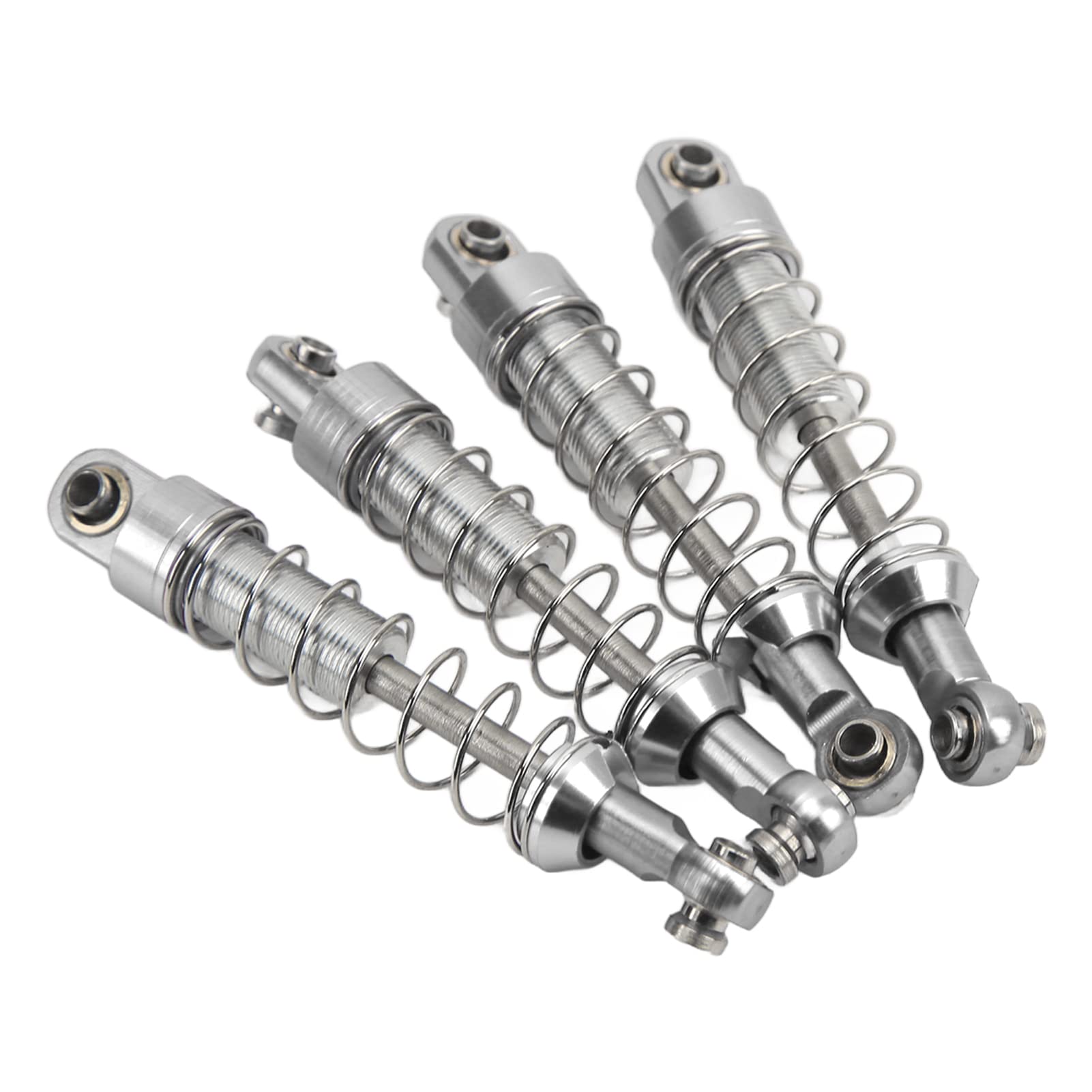 2 Pairs 60mm RC Metal Shock Absorbers for WPL C14 C24 MN D90 99S Models - Silver Alloy Upgrade Parts for Off-Road RC Cars | Perfect for Crawling, Racing & Trail Adventures