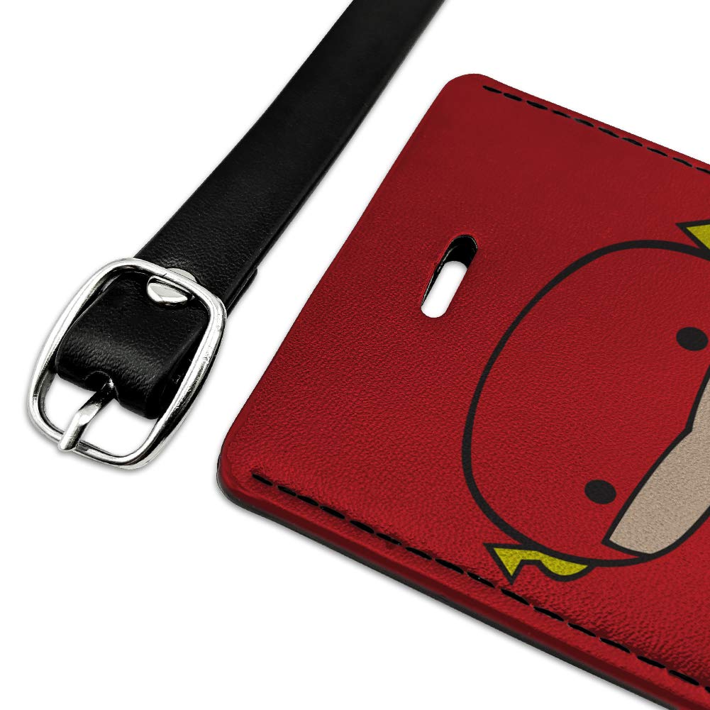 Cute Chibi Character Rectangle Leather Luggage Tag - Durable Carry-On ID Tag for Suitcases, Backpacks & Travel Bags - Perfect for Travel, Business Trips & Vacation Identification