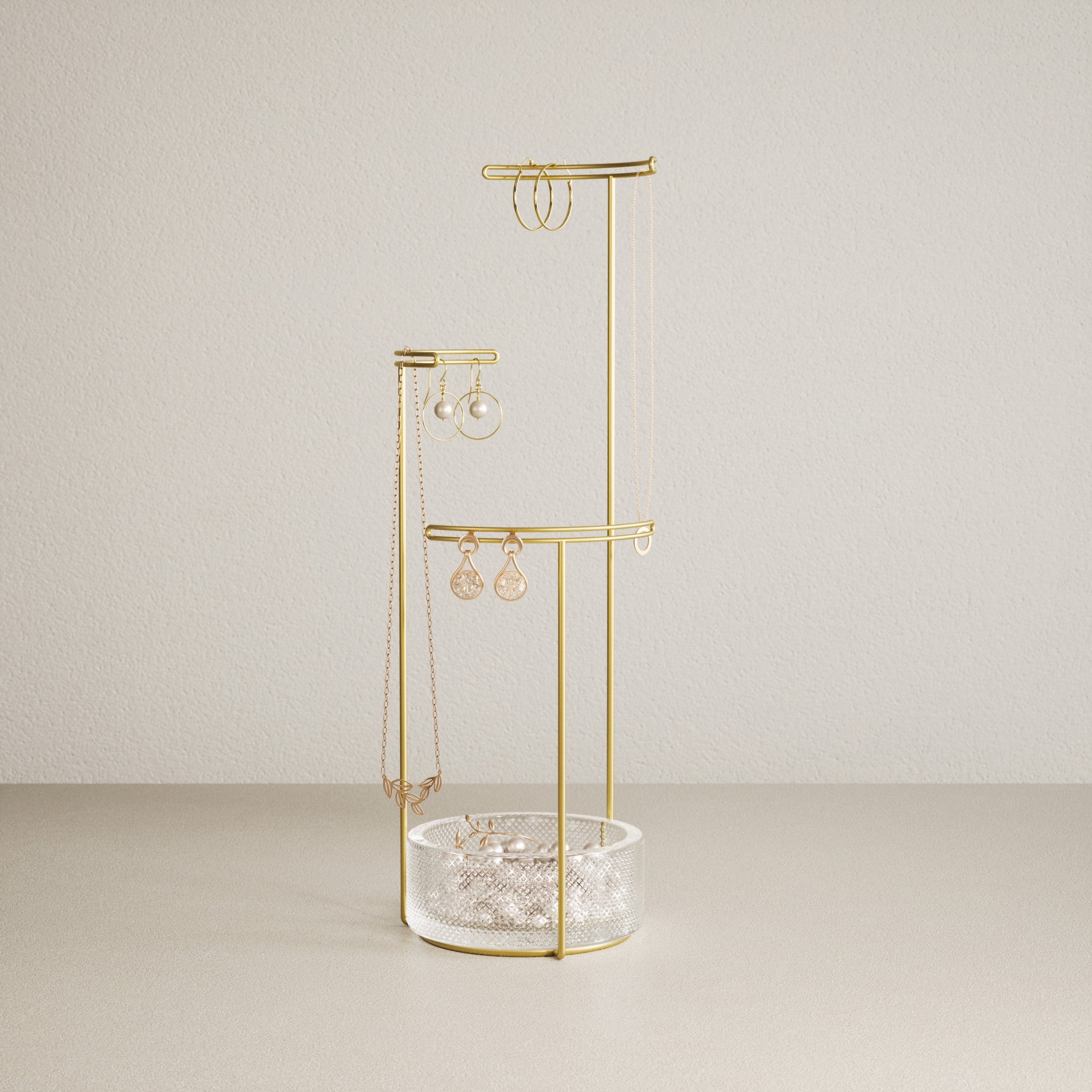 Tesora Jewelry Stand - Elegant Jewelry Organizer for Necklaces, Rings & Bracelets - Perfect for Bedroom, Bathroom & Travel Accessory Storage