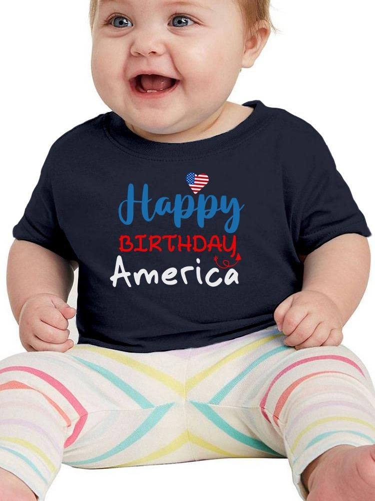 Happy 4th of July Patriotic Baby T-Shirt - Cute American Flag Design for Infants & Toddlers - Perfect for Independence Day Celebrations, Family BBQs & National Holidays