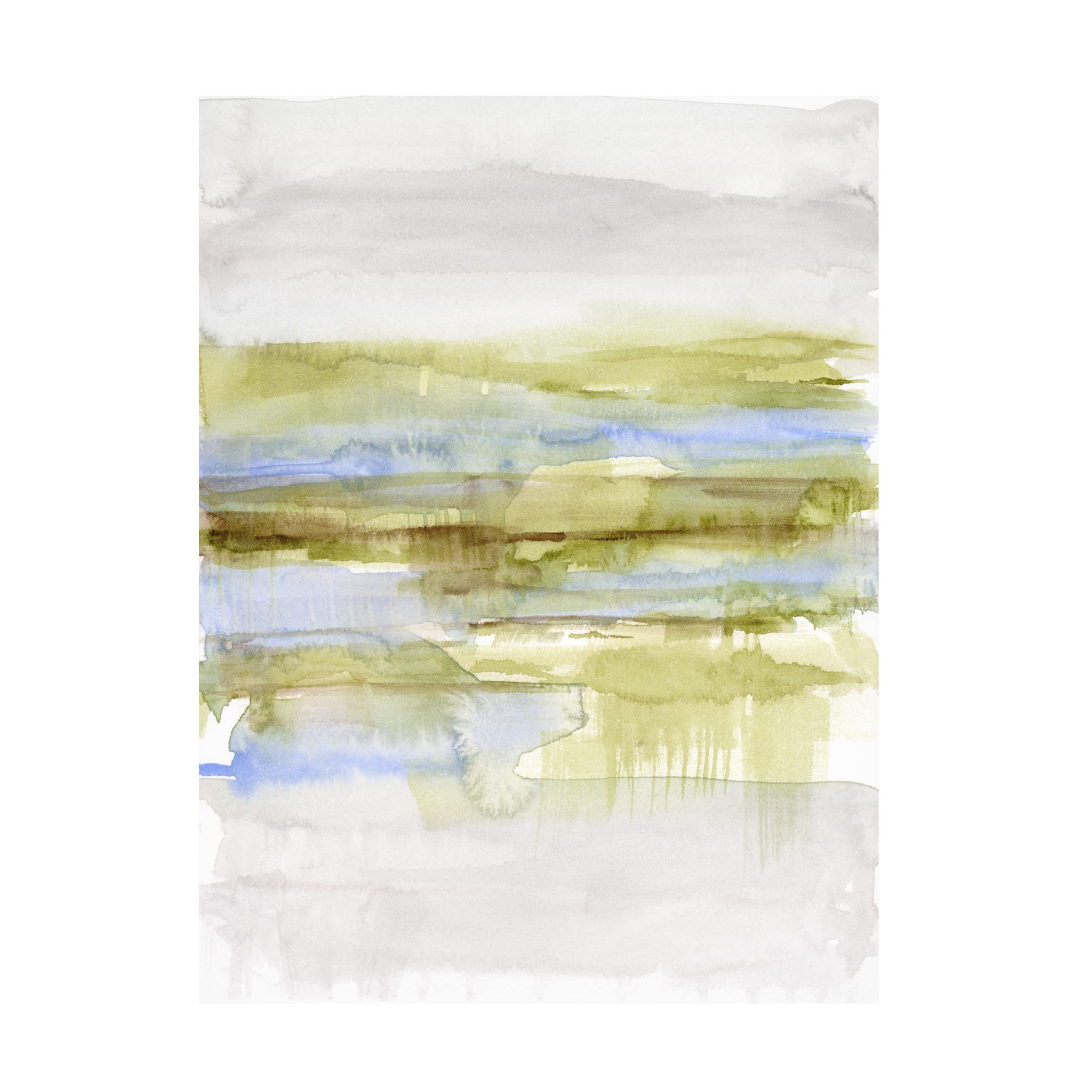 Jennifer Goldberger 'Olive Marsh II' Canvas Art Print - Modern Abstract Landscape Wall Decor for Living Room, Bedroom & Office - Trademark Fine Art Collection