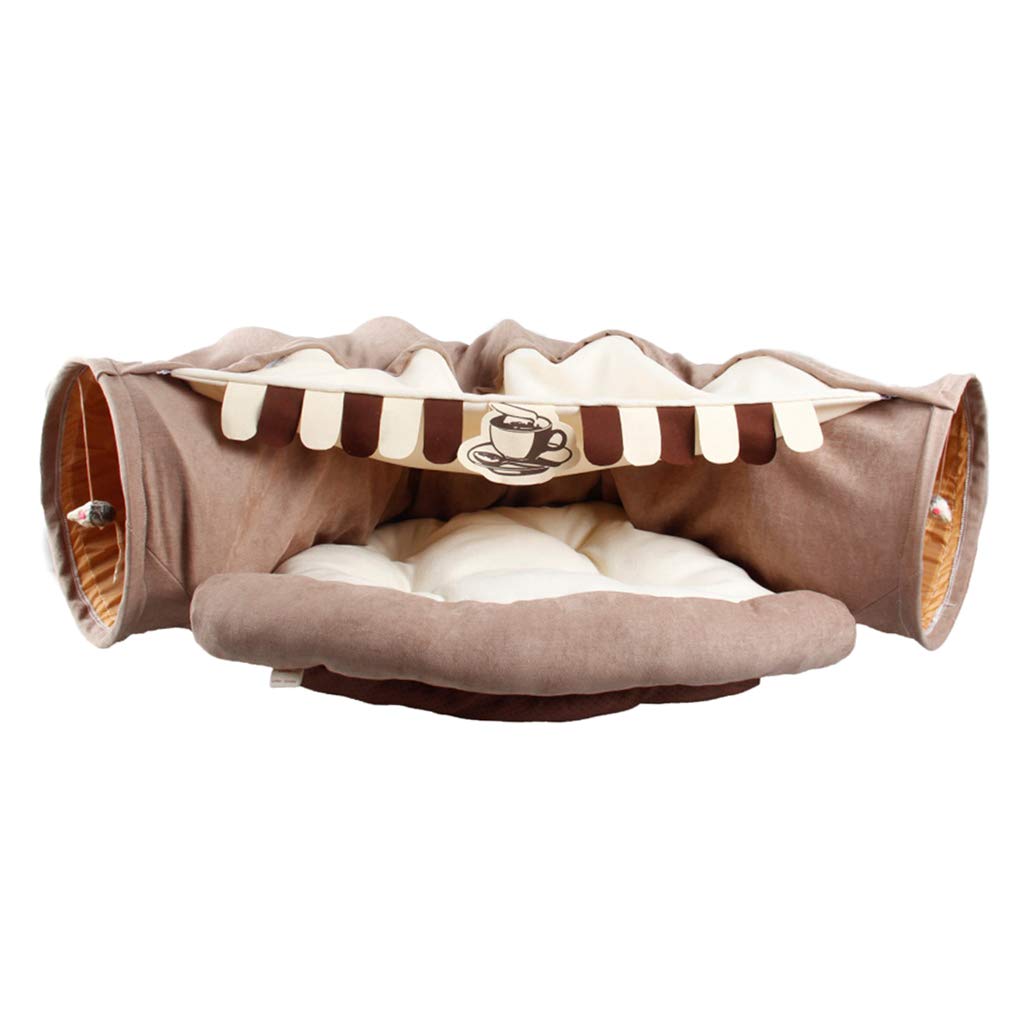 Homozy Cat Tunnel Bed - Pop-Up Playhouse for Cats with Interactive Toys, Perfect for Indoor Play & Coffee Break Relaxation