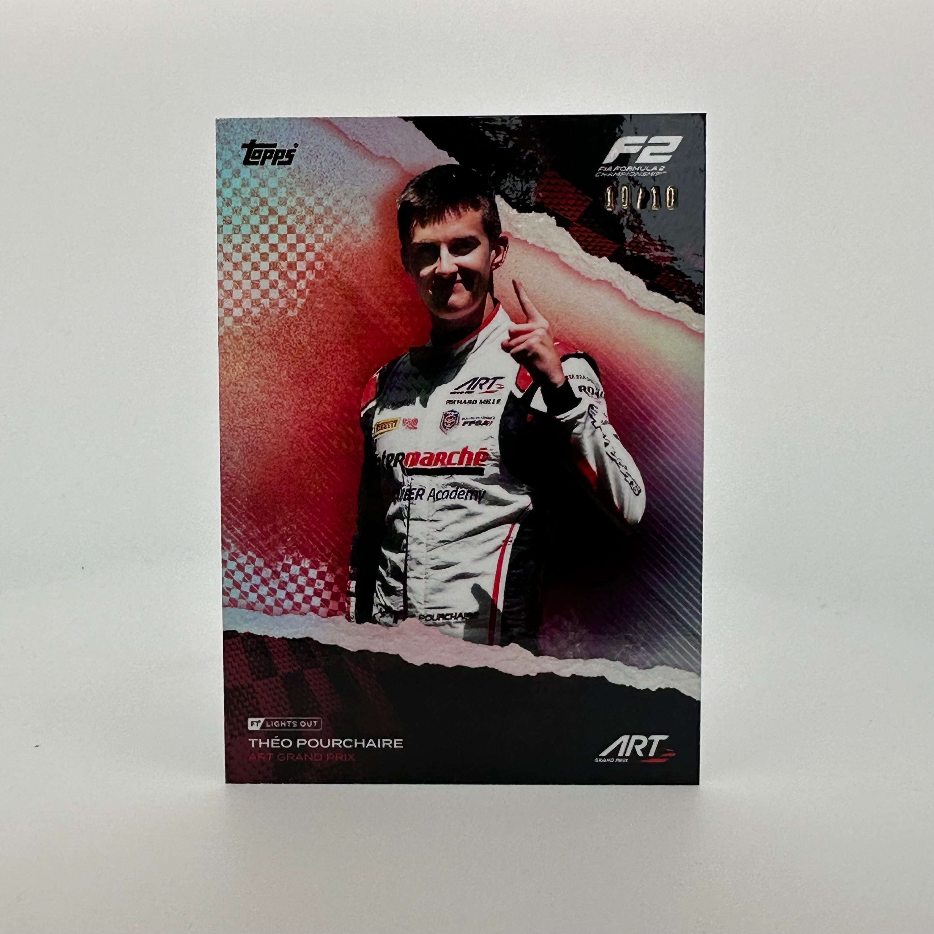 Theo Pourchaire 2022 Topps Lights Out #10/10 Red - Rare Racing Card for Collectors & Fans - Perfect for Trading, Display, and Memorabilia