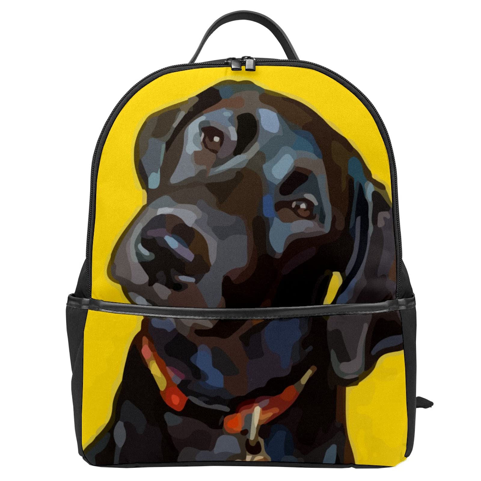 Black Labrador Dog Puppy Print School Backpack for Women & Teens - Lightweight Travel Daypack, Laptop Bag for Work, School & Outdoor Activities