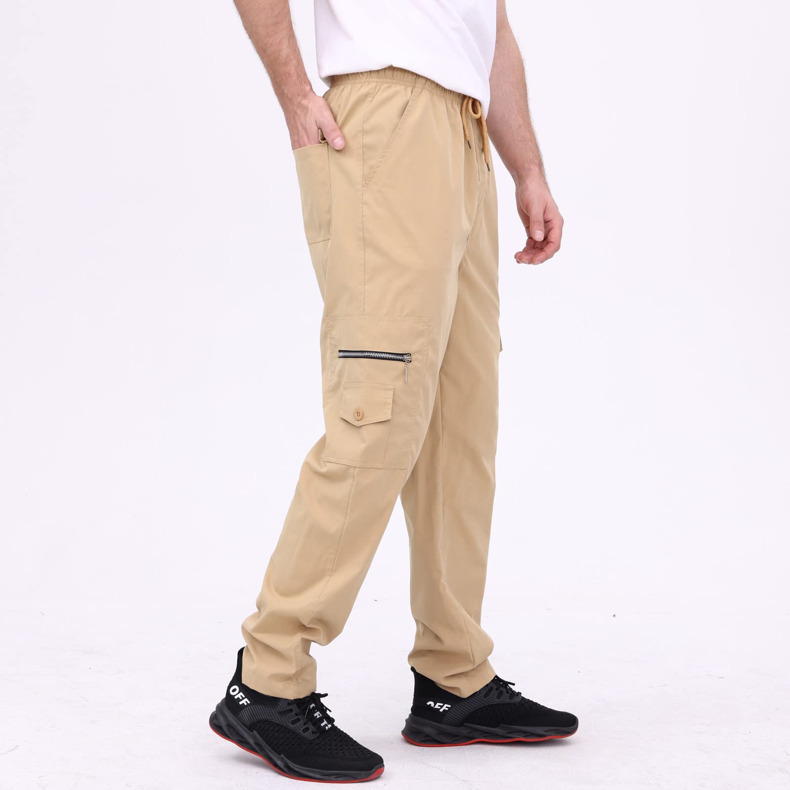 Men's Casual Cargo Pants - Lightweight Tactical Joggers with Multiple Pockets, Breathable Sweatpants for Outdoor, Gym & Streetwear | Perfect for Hiking, Workout & Daily Wear