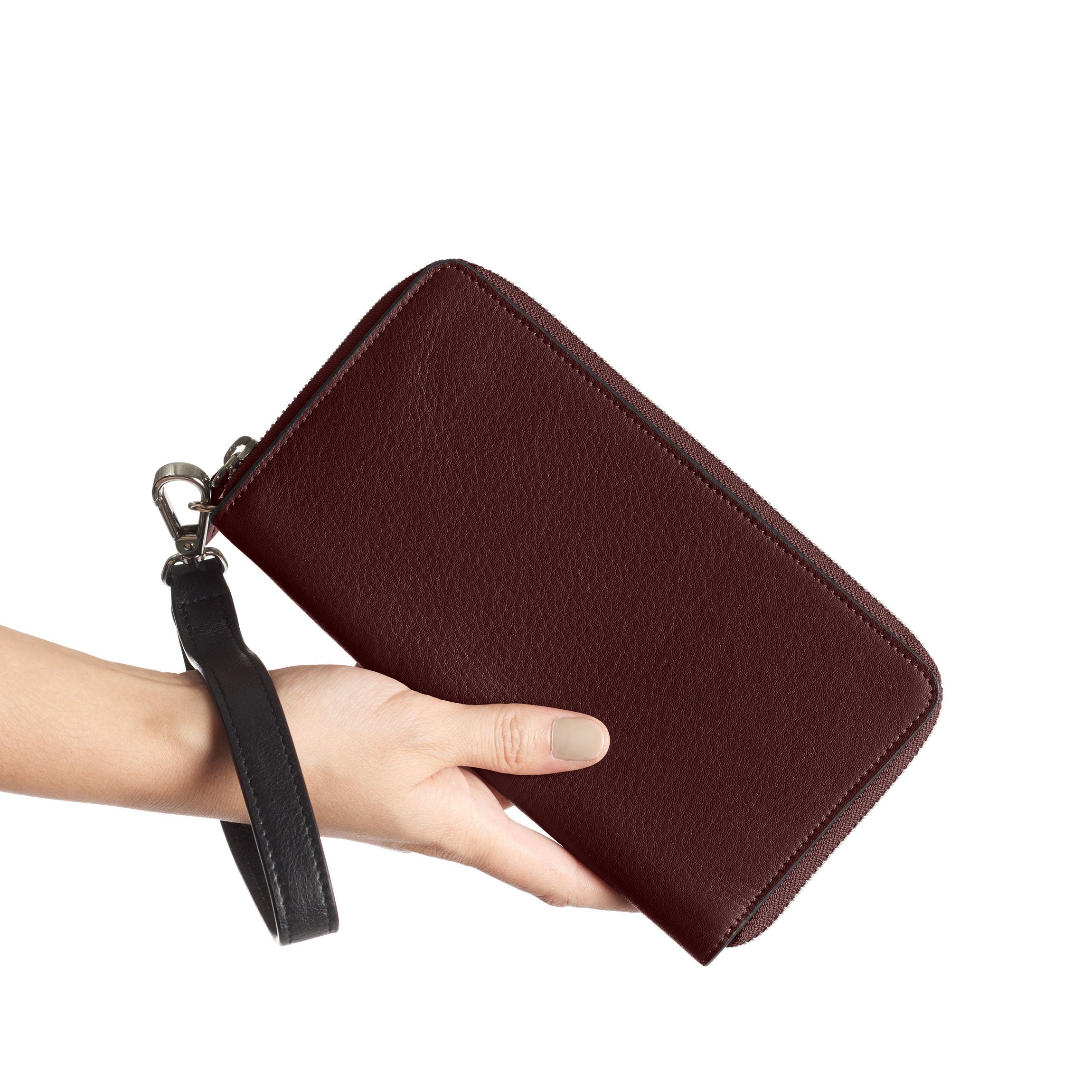 Windsor Checkbook Wallet in Bordeaux - Slim Leather Checkbook Cover with RFID Protection - Perfect for Business, Travel & Everyday Use