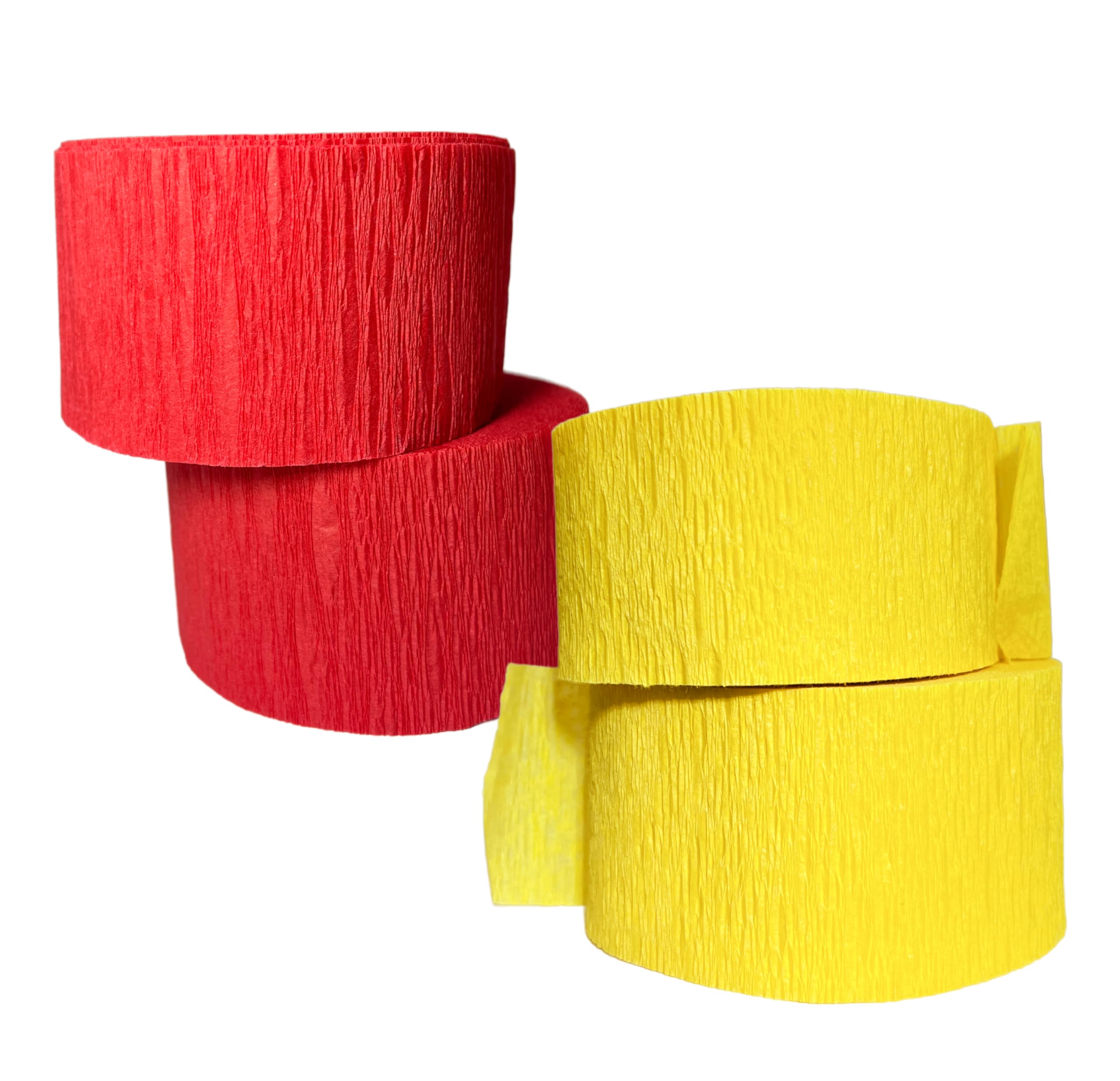 Premium Red & Gold Crepe Paper Streamers - 2 Rolls Each Color | USA-Made Party Decorations for Birthdays, Weddings & Holiday Celebrations