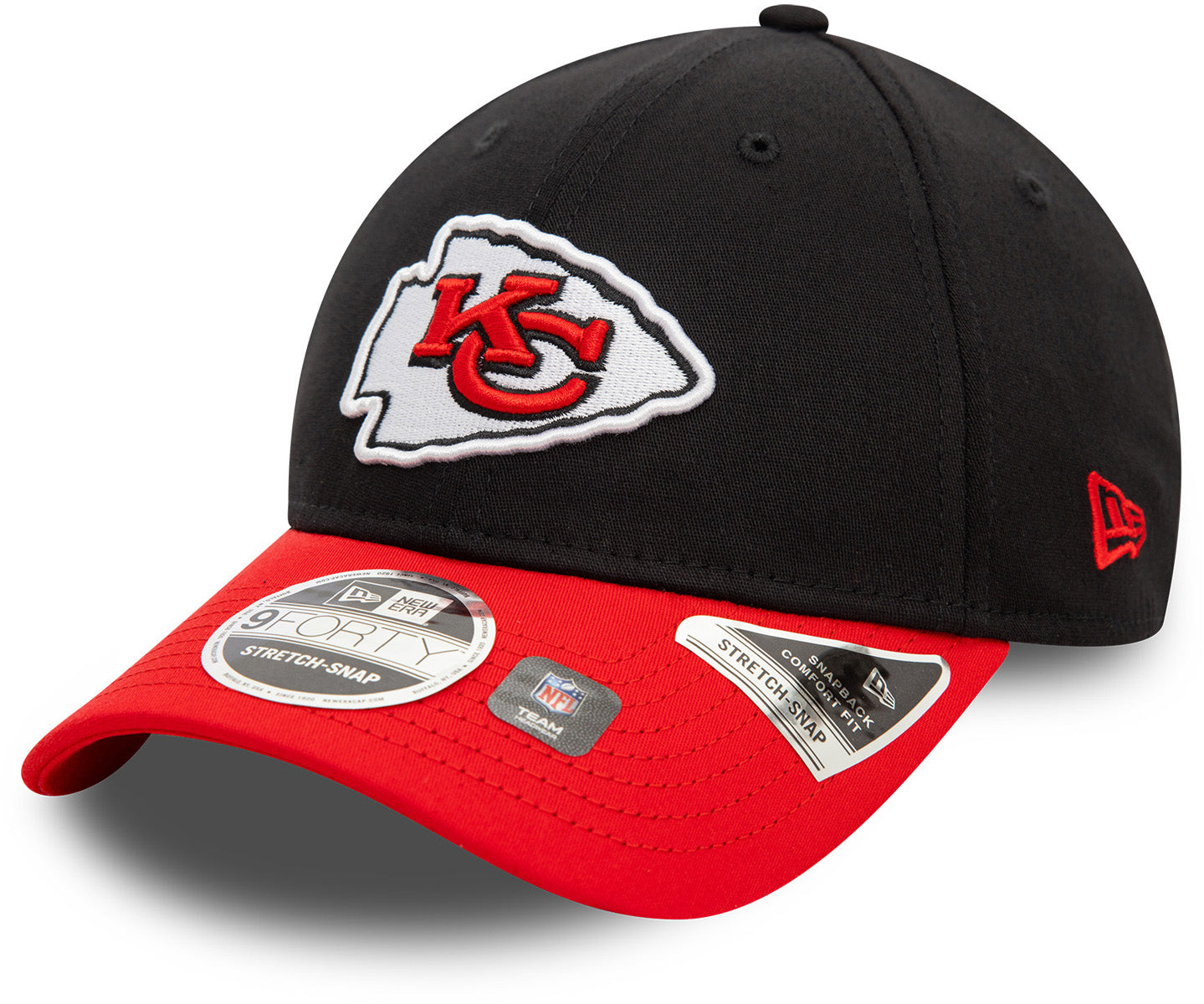 Kansas City Chiefs New Era 9Forty Stretch Snap NFL Team Cap - Adjustable Baseball Hat for Men & Women - Perfect for Football Games, Tailgating & Fan Gear Collection