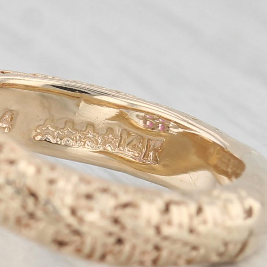 0.38ctw Diamond & Ruby Bypass Ring in 14k Yellow Gold - Size 8.5 | Elegant Engagement, Anniversary or Gift Jewelry for Women