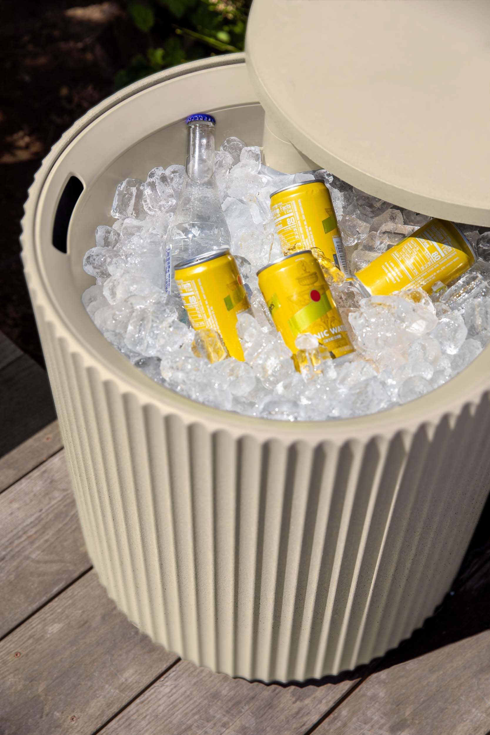 Veradek 2-in-1 Cooler Side Table - Outdoor Patio Furniture with Ice Chest Storage | Perfect for Backyard BBQs, Pool Parties & Garden Decor