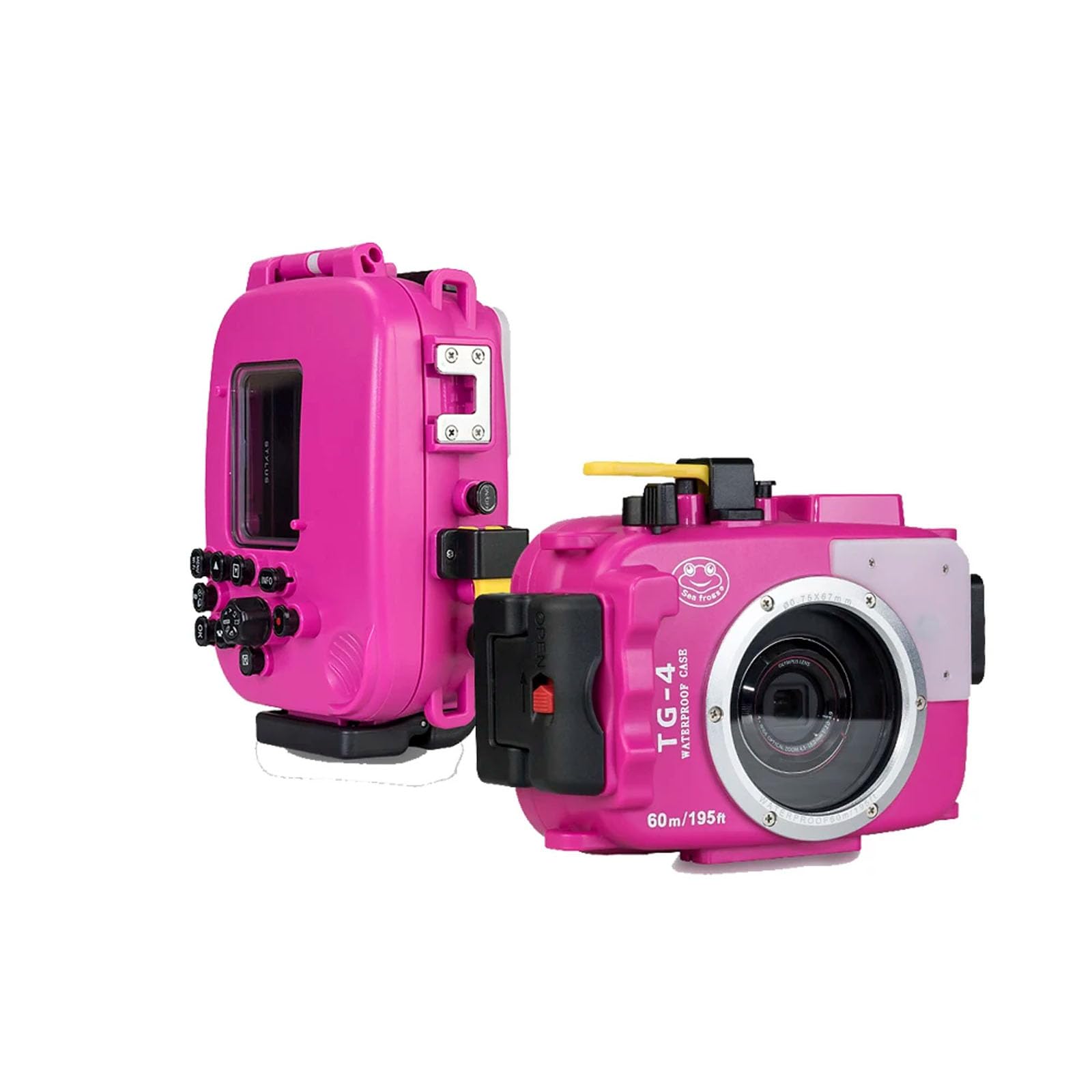 Professional Waterproof Camera Housing for Olympus TG-4 - 60M/195FT Depth Rating, Durable Underwater Case for Olympus Tough TG-4 (Purple) - Perfect for Scuba Diving, Snorkeling & Marine Photography