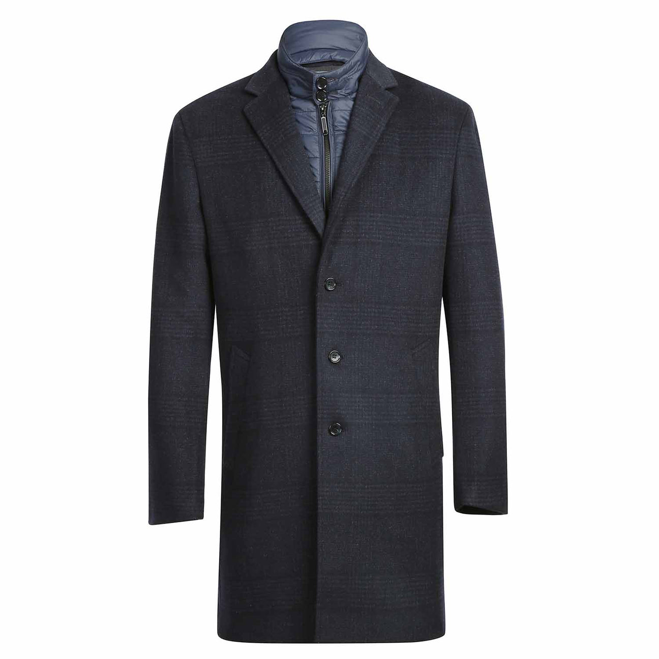 Alessandro Vitello Blue Long Coat for Men - Premium Wool Blend Winter Overcoat | Formal & Casual Wear for Office, Parties & Outdoor Events