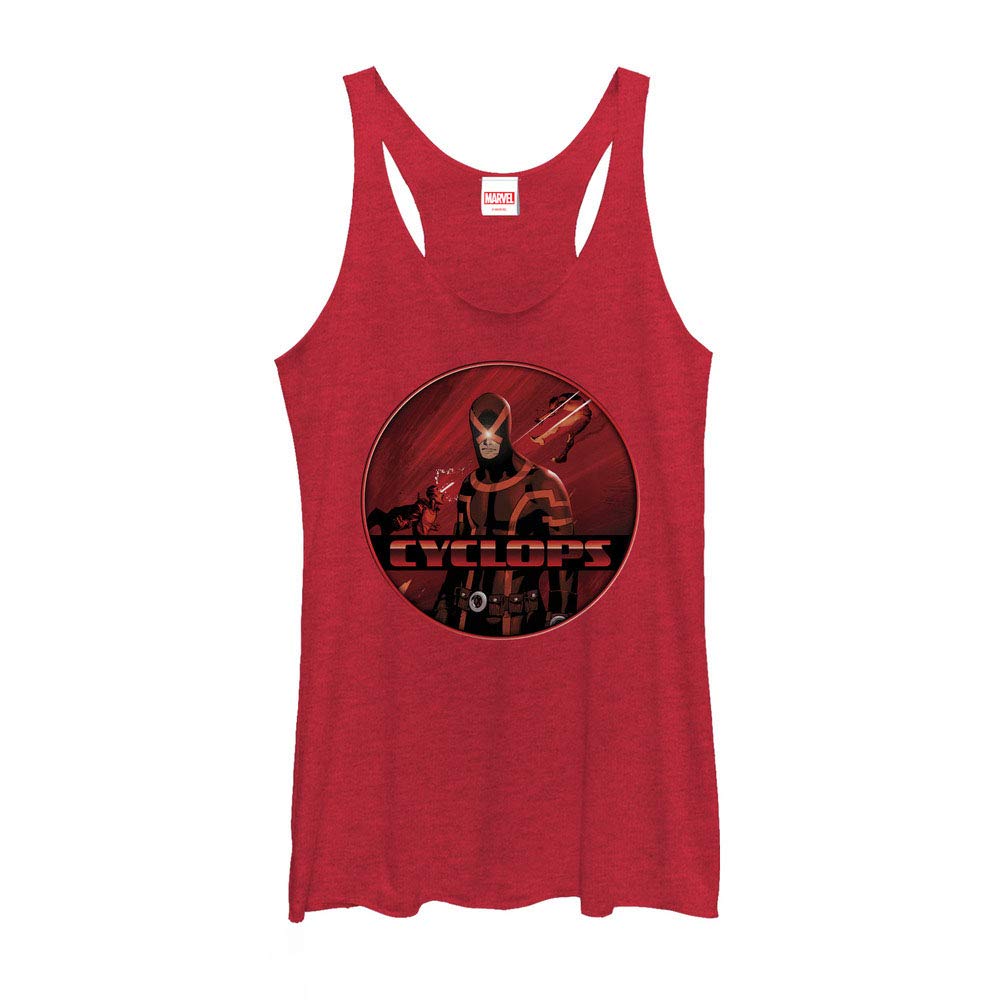Marvel Classic Cyclops Badge Women's Racerback Tank Top - X-Men Comic Book Superhero Graphic Tee for Women - Gym, Workout, Cosplay, Casual Wear