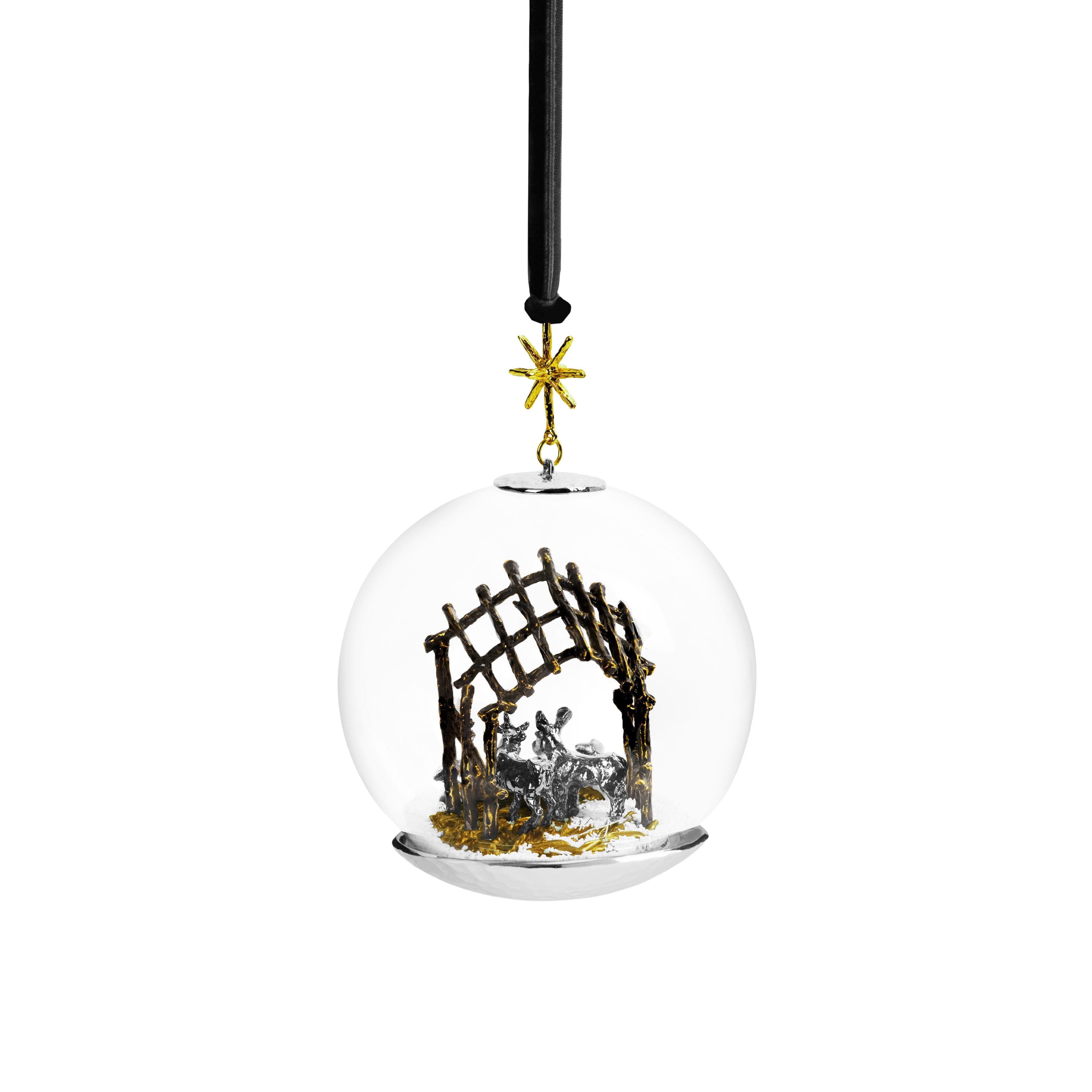 Beautiful Manger Snow Globe Christmas Ornament - Perfect for Holiday Decorations, Gifts & Nativity Scene Displays