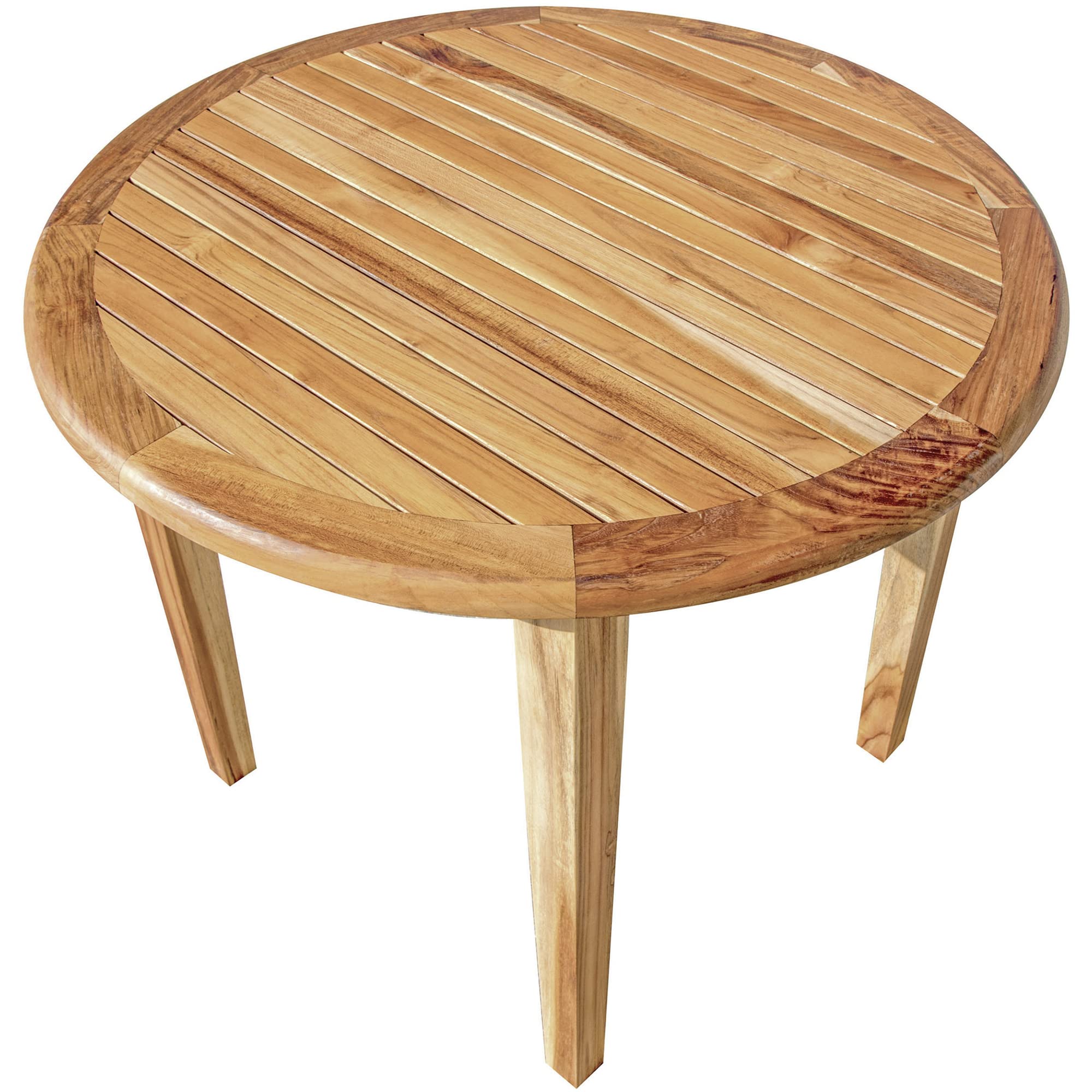 EcoDecors Oasis 36-Inch Round Teak Dining Table - Natural Wood Finish for Indoor & Outdoor Use - Perfect for Patio, Garden, or Dining Room Decor