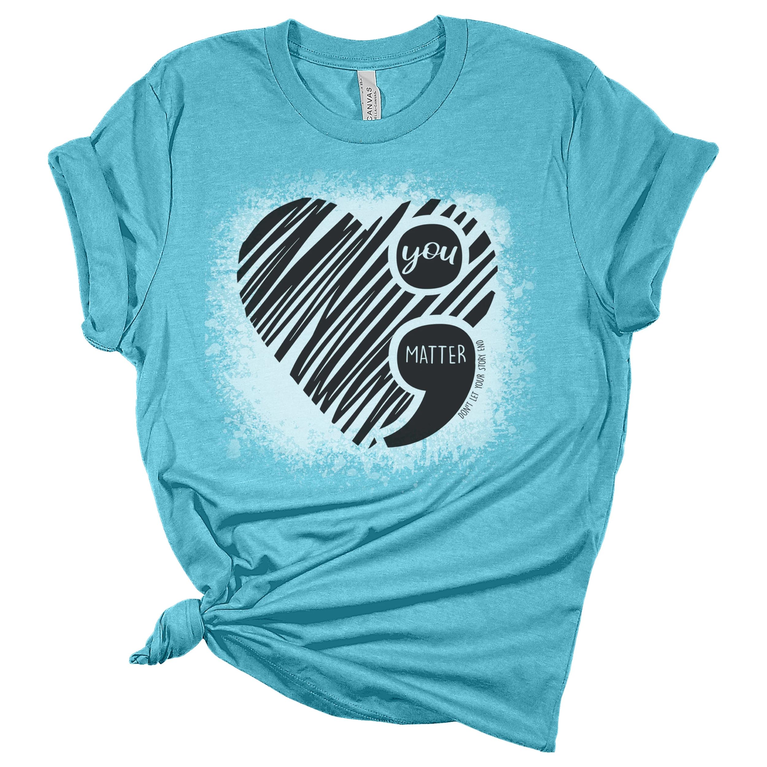 Suicide Prevention T-Shirt - 'You Matter' Mental Health Awareness Tee with Semicolon Design for Women | Comfortable Graphic Top for Support Groups, Therapy Sessions & Mental Health Advocacy