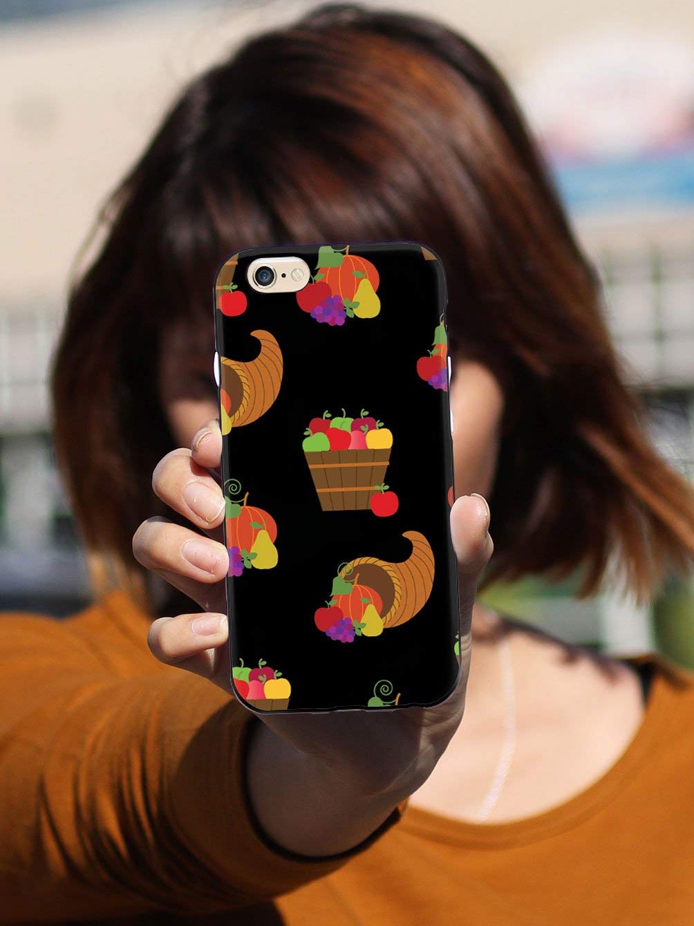 Premium 3D Textured Protective Phone Case for Apple iPhone 12 - Cornucopia Pattern in Black | Shockproof & Anti-Scratch Cover | Perfect for Daily Use, Travel & Outdoor Activities