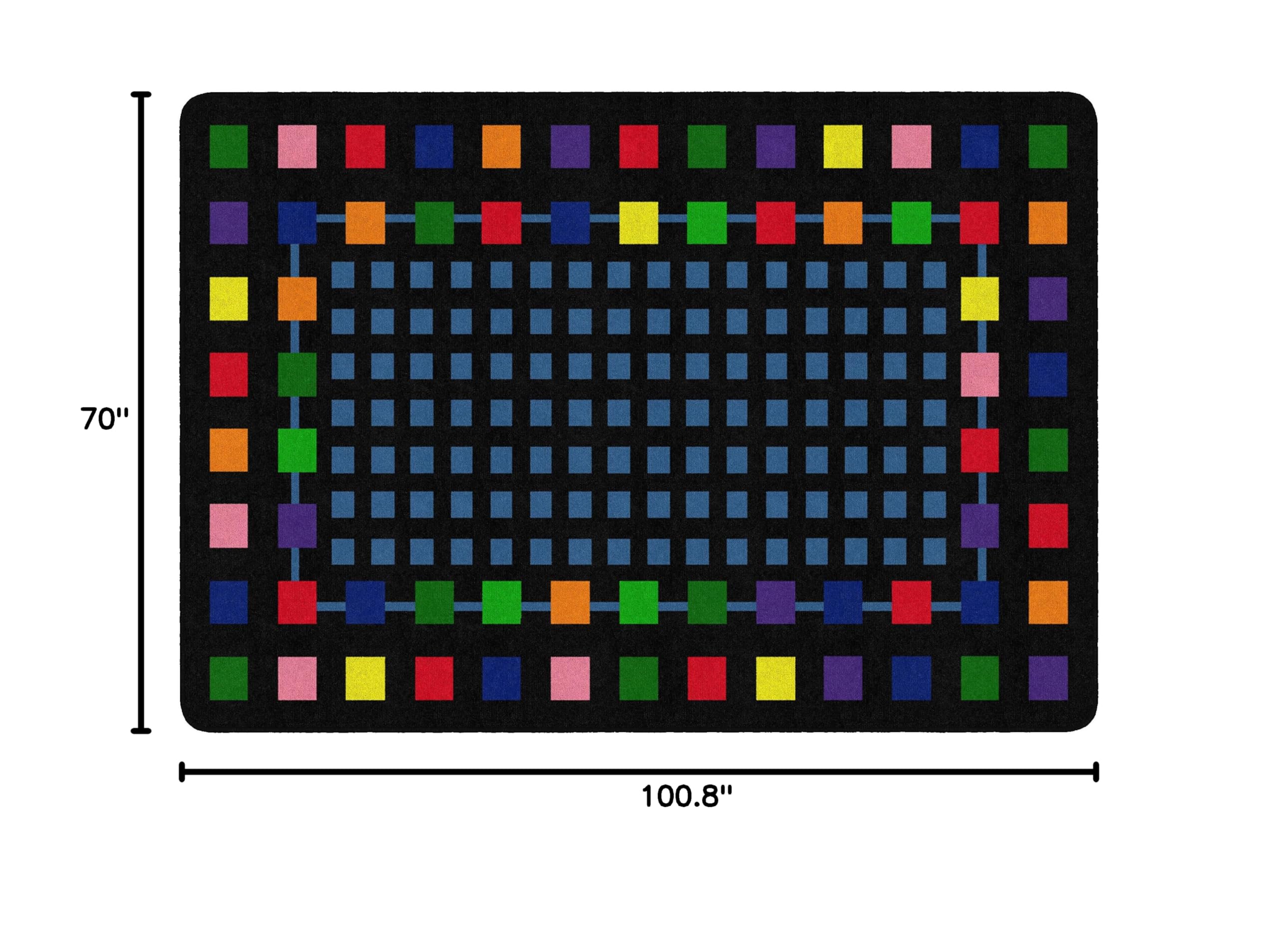Flagship Carpets Rebordered Squares Educational Rug for Kids – 5'10