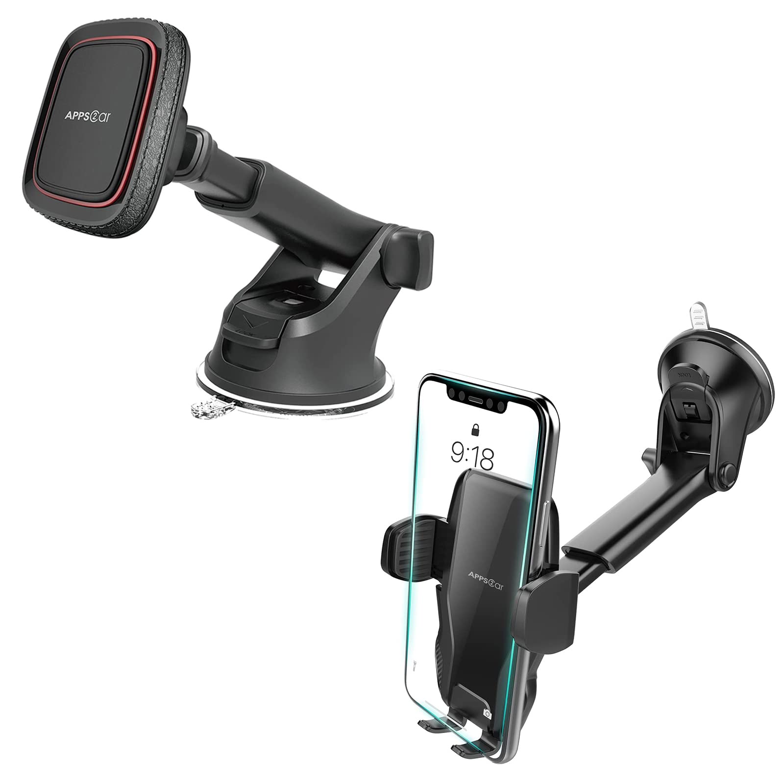Premium Magnetic Phone Holder for Car with Strong Suction Cup Mount - Secure Hands-Free Phone Mounting for Safe Driving & Navigation