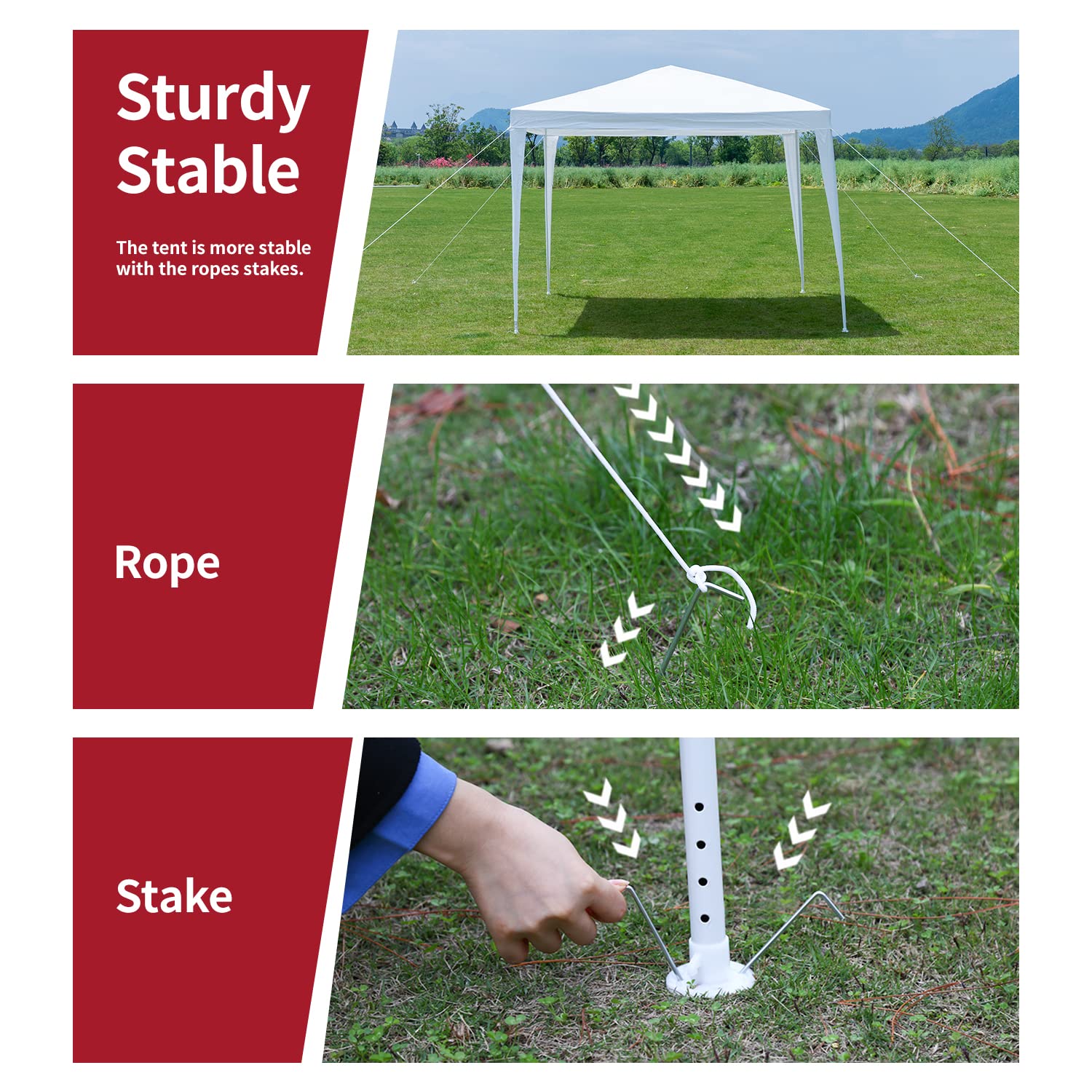 10x10 Waterproof Gazebo Canopy Tent - Outdoor Party Shelter for Weddings, BBQ, Catering & Backyard Gatherings | Heavy-Duty Patio Cover for Sun & Rain Protection