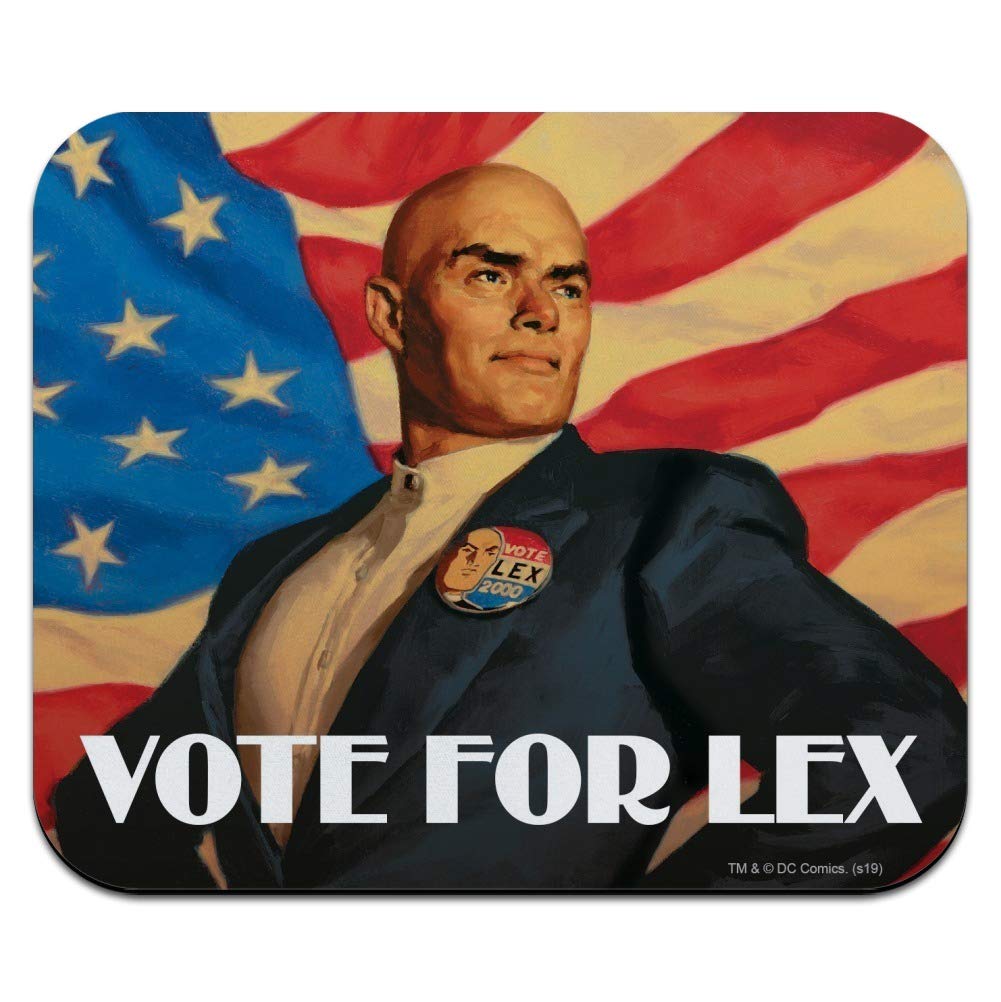 Superman Vote for Lex Low Profile Thin Gaming Mouse Pad - Non-Slip Rubber Base for PC, Laptop, Office & Home Use