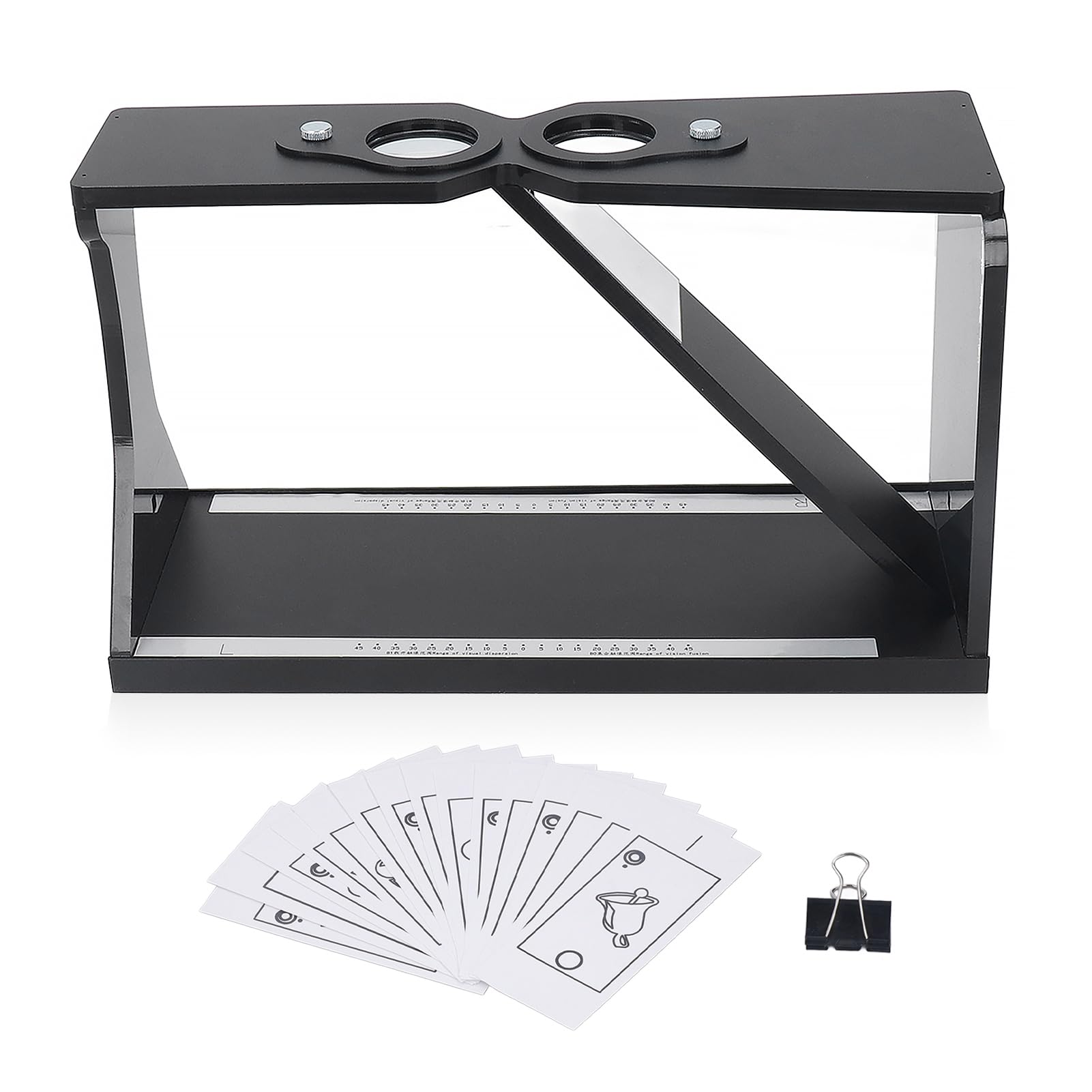 Adjustable Oblique Stereoscope Cheiroscopes - Double Black Column Vision Training Tool for Amblyopia & Eye Care | Improve Eyesight & Depth Perception for Kids & Adults | Perfect for Home Therapy & Optometry Clinics