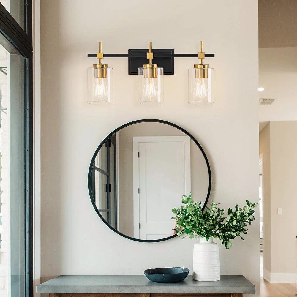 Jasper Modern Clear Glass 3-Light Bathroom Vanity Light Fixture - Perfect for Bathroom, Powder Room & Dressing Room Lighting