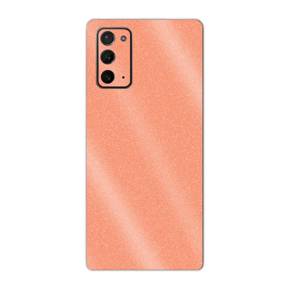 MightySkins Glossy Glitter Skin Cover for Samsung Galaxy Note 20 5G - Solid Peach | Protective & Durable High-Gloss Finish | Easy to Apply & Remove | Made in USA | Perfect for Everyday Use, Travel & Customization