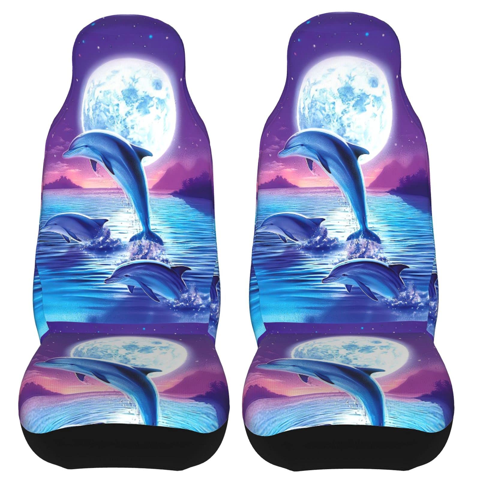 Phelika DOcean Dolphin Print Car Seat Covers - Waterproof Vehicle Seat Protectors for Women, Universal Fit for Cars, Trucks, SUVs & Vans | Perfect for Road Trips, Commuting & Everyday Driving