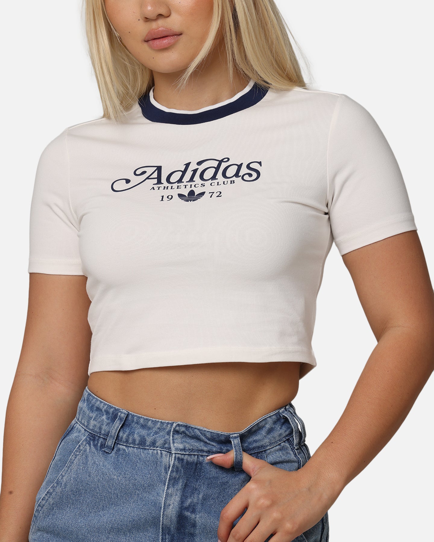 Adidas Women's Graphic Baby T-Shirt - Soft Cotton Casual Tee for Everyday Wear | Perfect for Gym, Running & Street Style | Cloud White