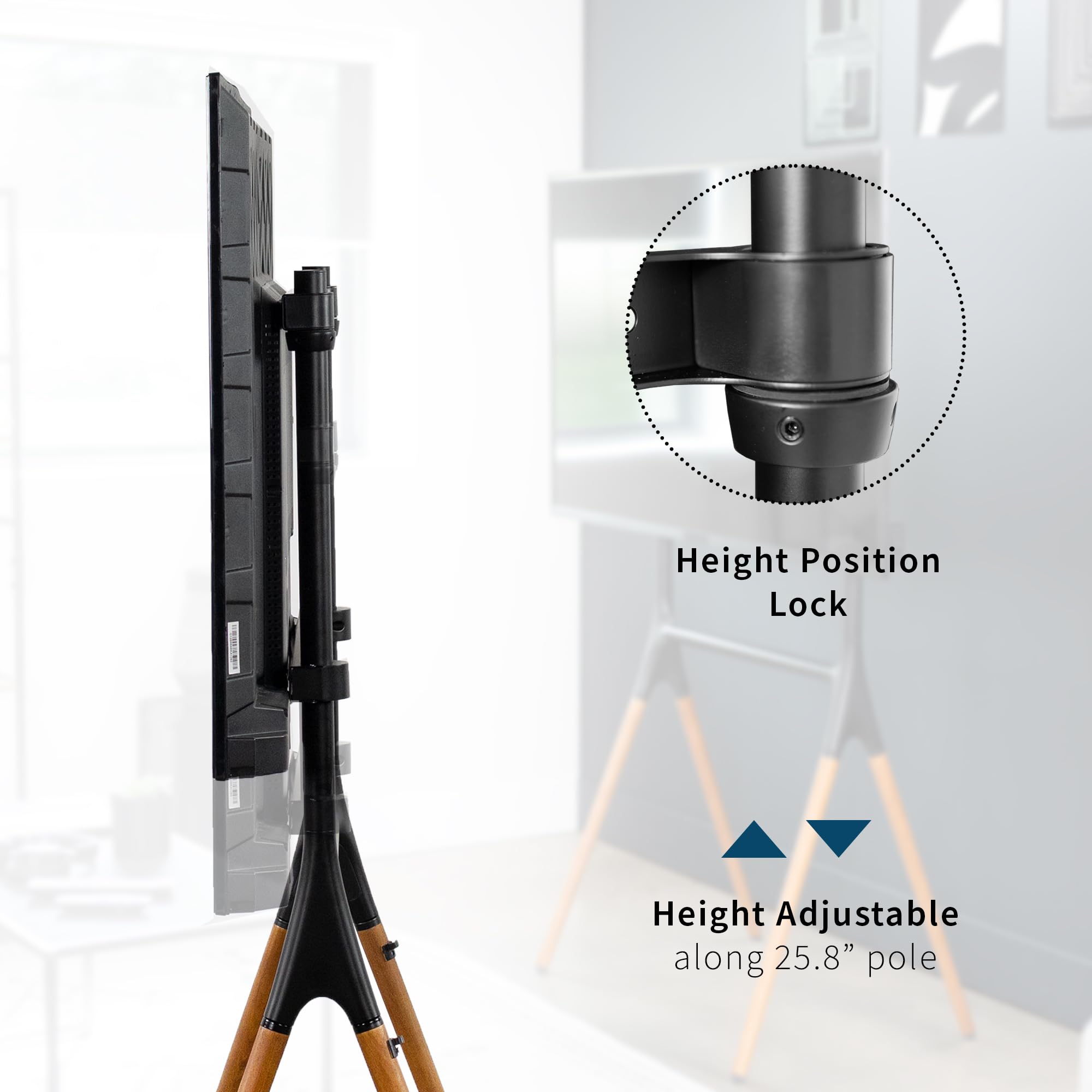 VIVO STAND-TV70A 49-70 Inch Adjustable TV Mount Stand with 4 Legs for LED LCD Screens - Perfect for Home Theaters, Studio Displays & Art Galleries