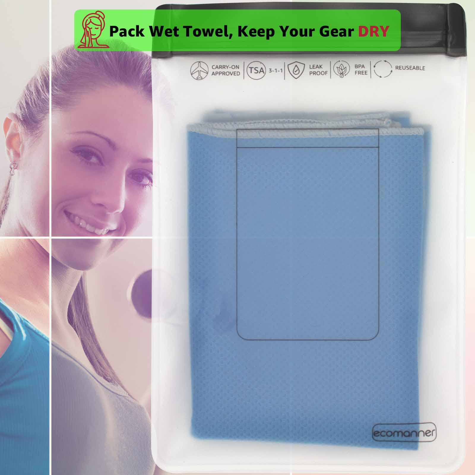 4 Pack TSA Approved Leak Proof Clear Toiletry Bags for Travel - 2 Small & 2 Large Quart Size (Perfect for Carry-on Luggage & Airport Security) | Ideal for Business Trips, Vacations & Weekend Getaways