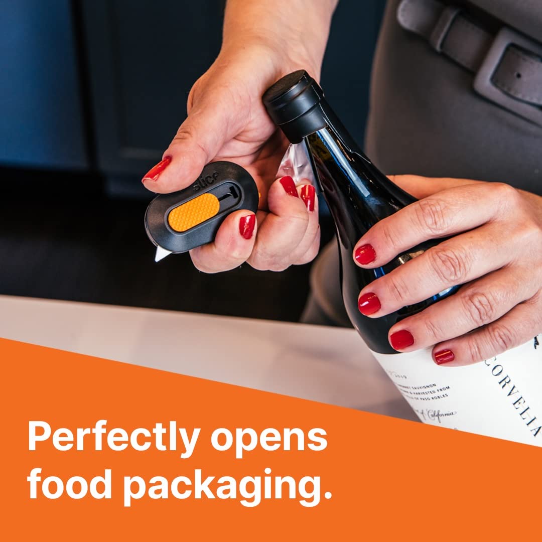 Slice Auto-Retractable Mini Box Cutter - Safe Ceramic Blade Lasts 11x Longer Than Metal | Keychain Box Opener (12 Pack) | Perfect for Warehouse, Office & Home Package Opening