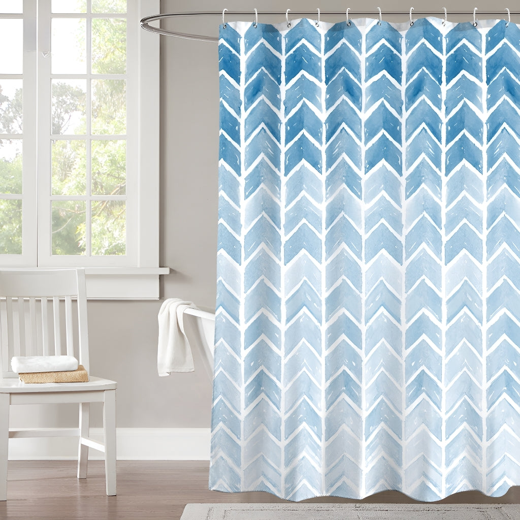Erika Geometric Ombre Shower Curtain - Waterproof Bathroom Decor for Modern Homes | Perfect for Bathroom, Guest Room & Spa Retreats