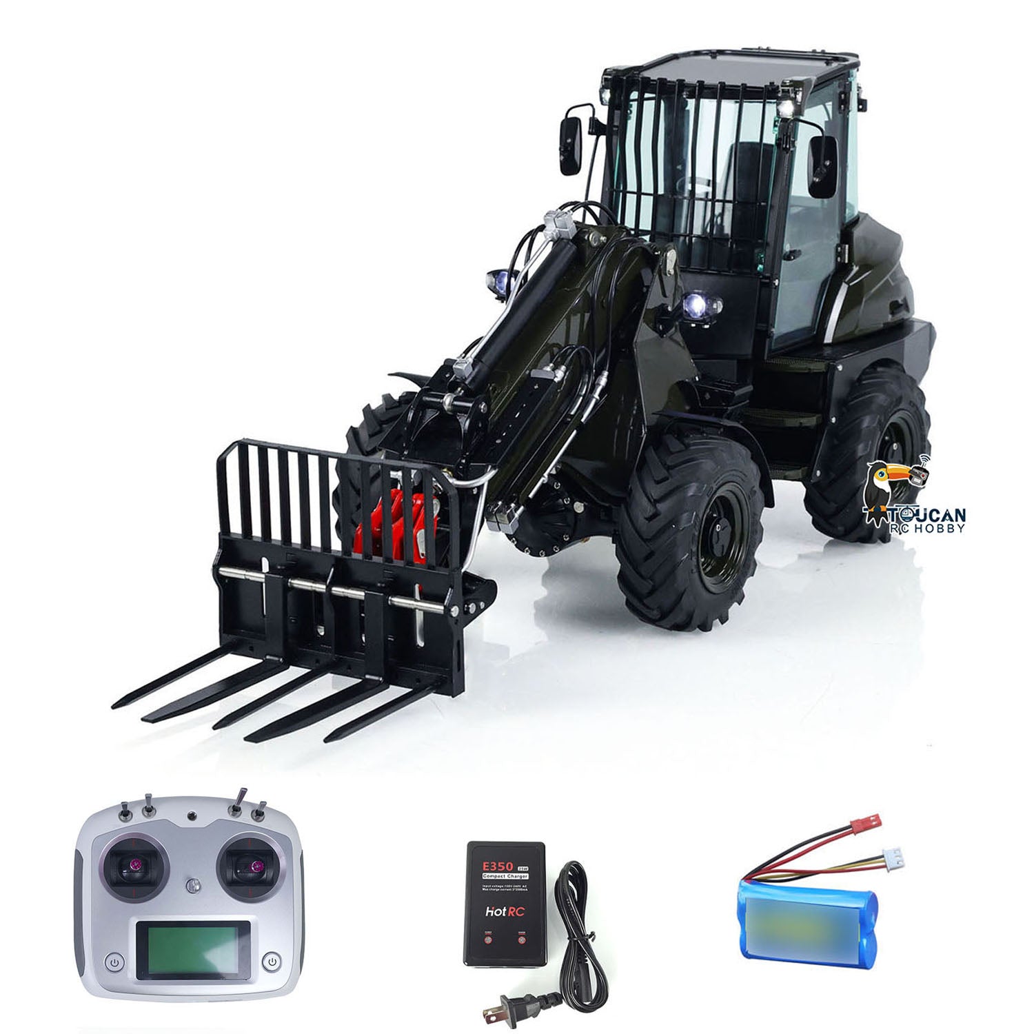 1:14 LESU RTR RC Hydraulic Telescopic Arm Loader AT1050 Fork Lift Truck Model - Assembled & Painted (478x165x221mm) - Perfect for RC Construction Enthusiasts & Collectors